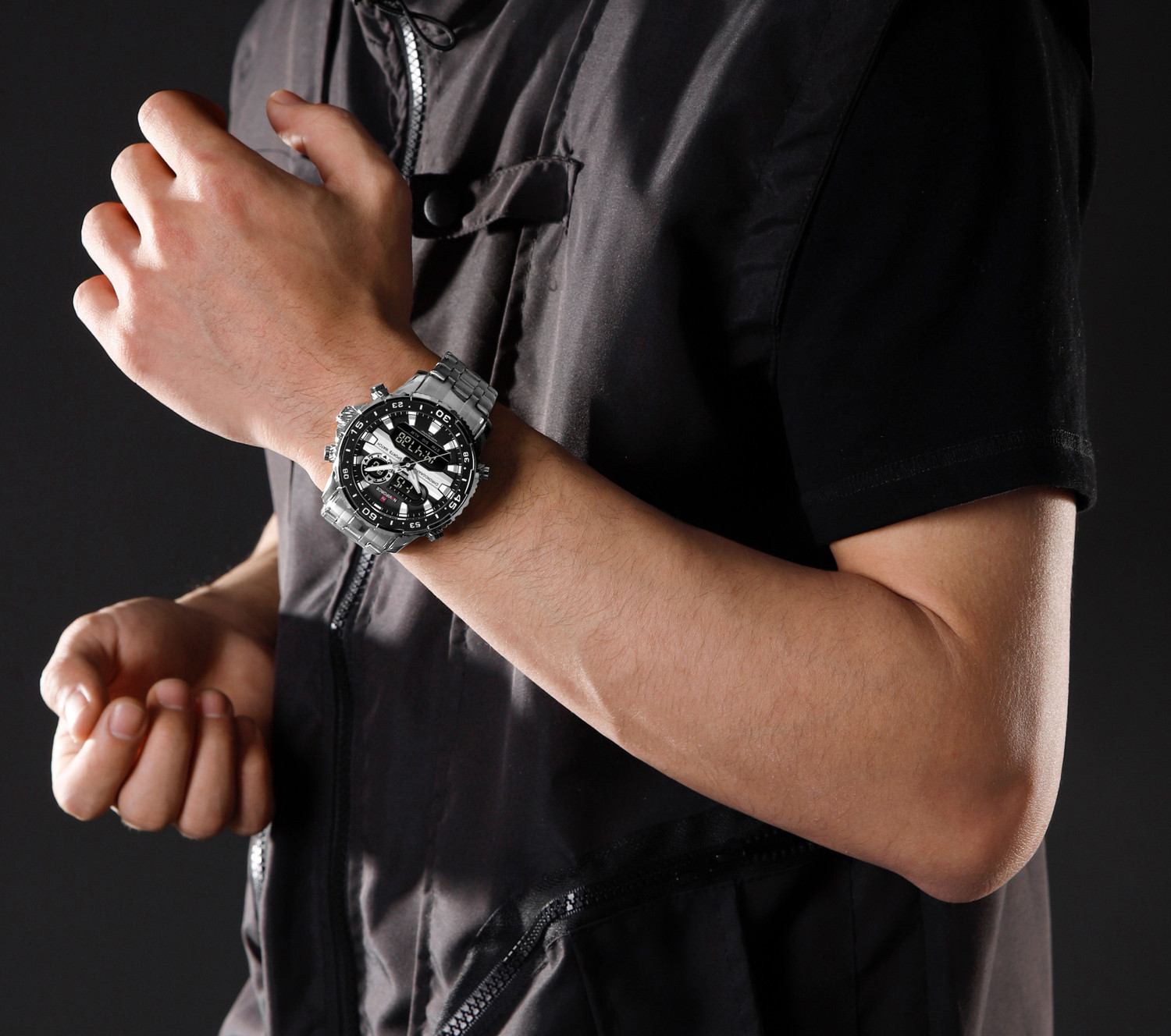Image of NAVIFORCE Analog-Digital Watch - For Men NF9234S-B-S