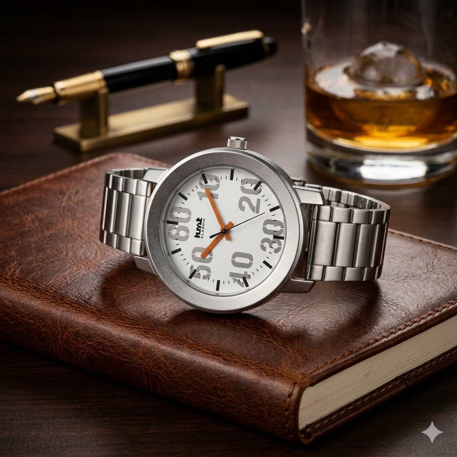 Image of HMT DLX 3121SM01 White Chain Attractive Premium Summer collection Analog Watch - For Men
