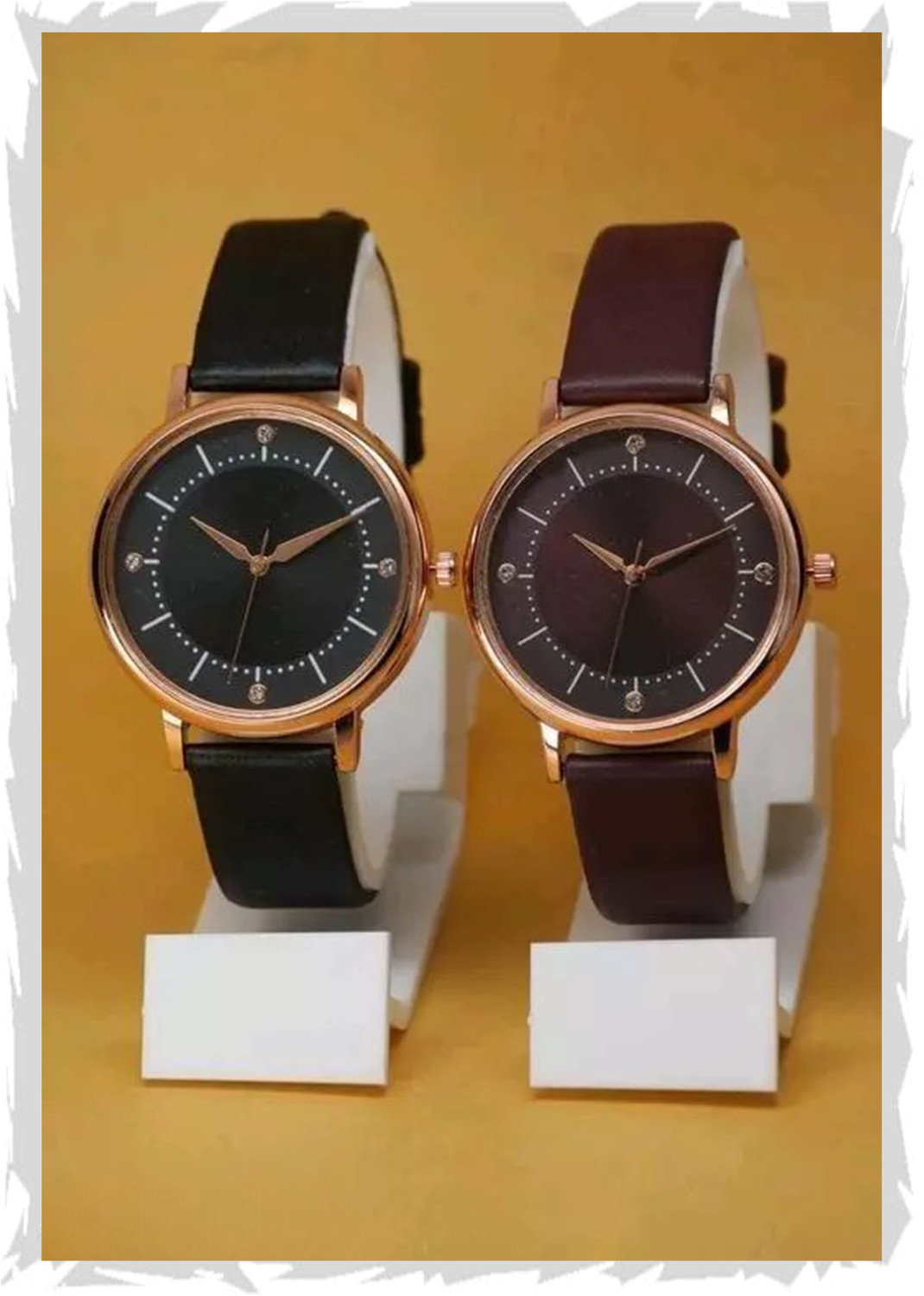 Image of Motugaju Analog Black Brown Color Dial Set Of 2 Analog Watch - For Women