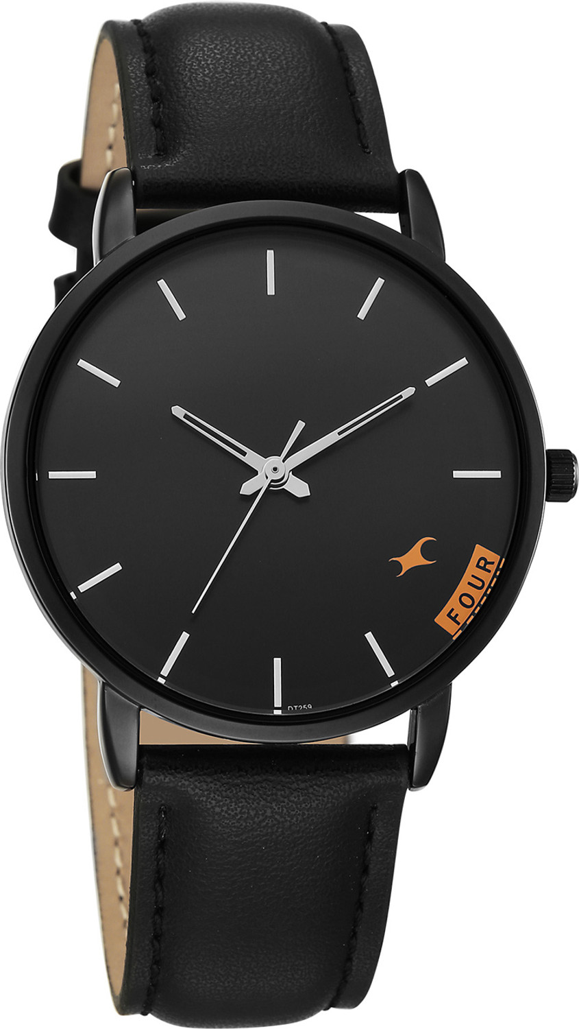 Image of Fastrack Stunners X Fastrack Stunners X Quartz Black Dial Black Leather Strap Analog Watch - For Men