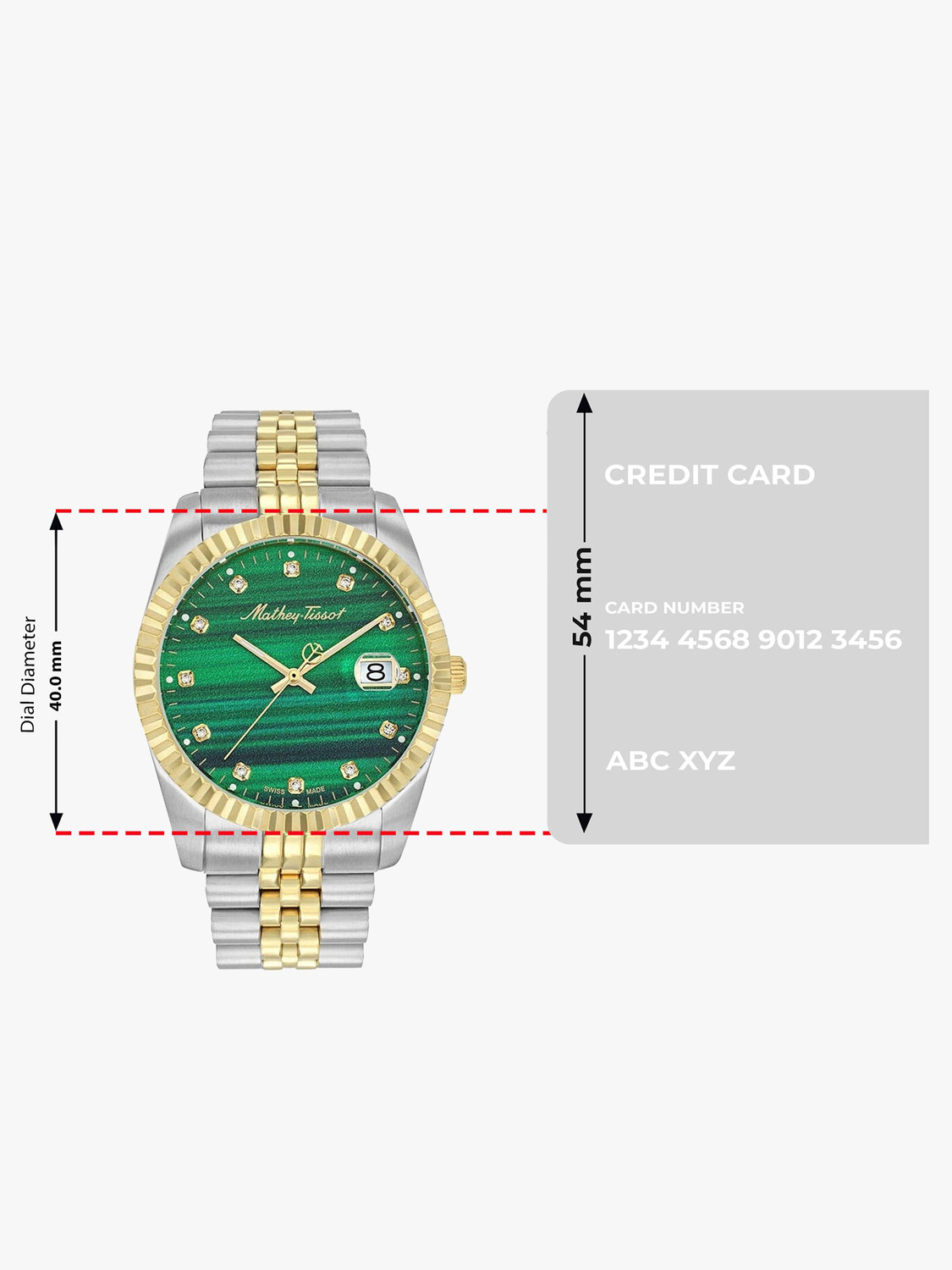 Image of Mathey-Tissot H710BSV Swiss Made MATHY II Quartz Green Dial Analog Watch - For Men