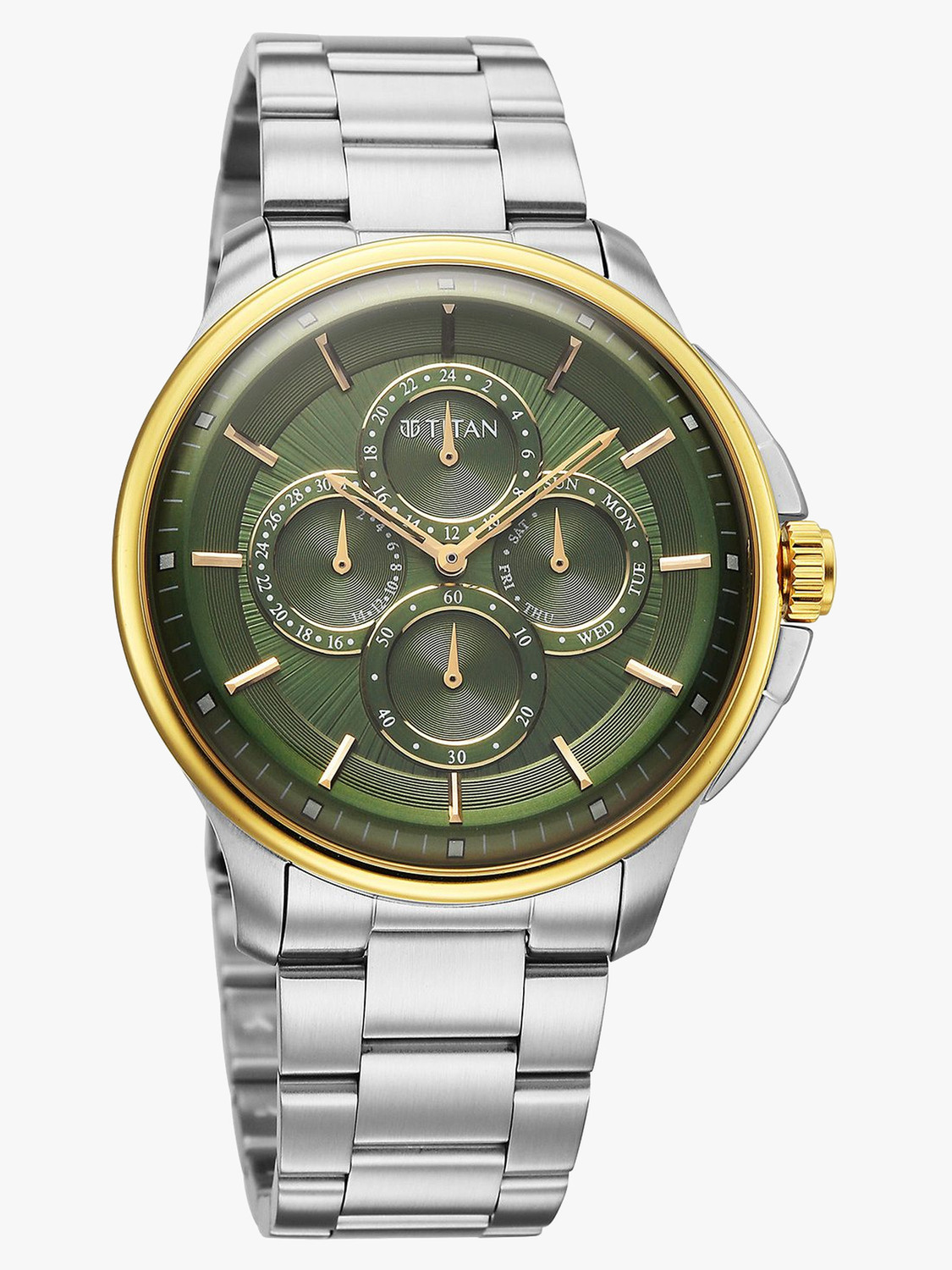 Image of Titan Titan Classique Four Eye Multifunction Titan Classique Four Eye Multifunction Green Dial Watch for Men Analog Watch - For Men