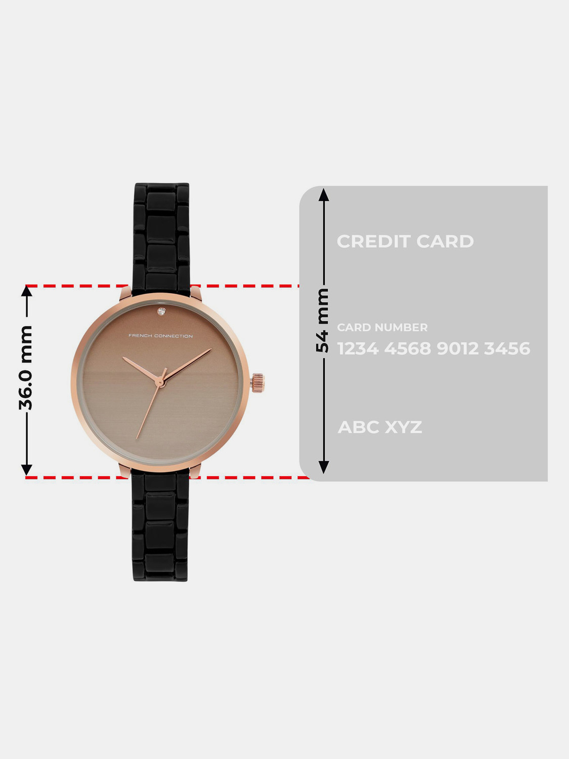 Image of French Connection French Connection Analog Watch for Women -FCS001D Women's Analog Black Watch | Grey Sunray Textured Dial Analog Watch - For Women
