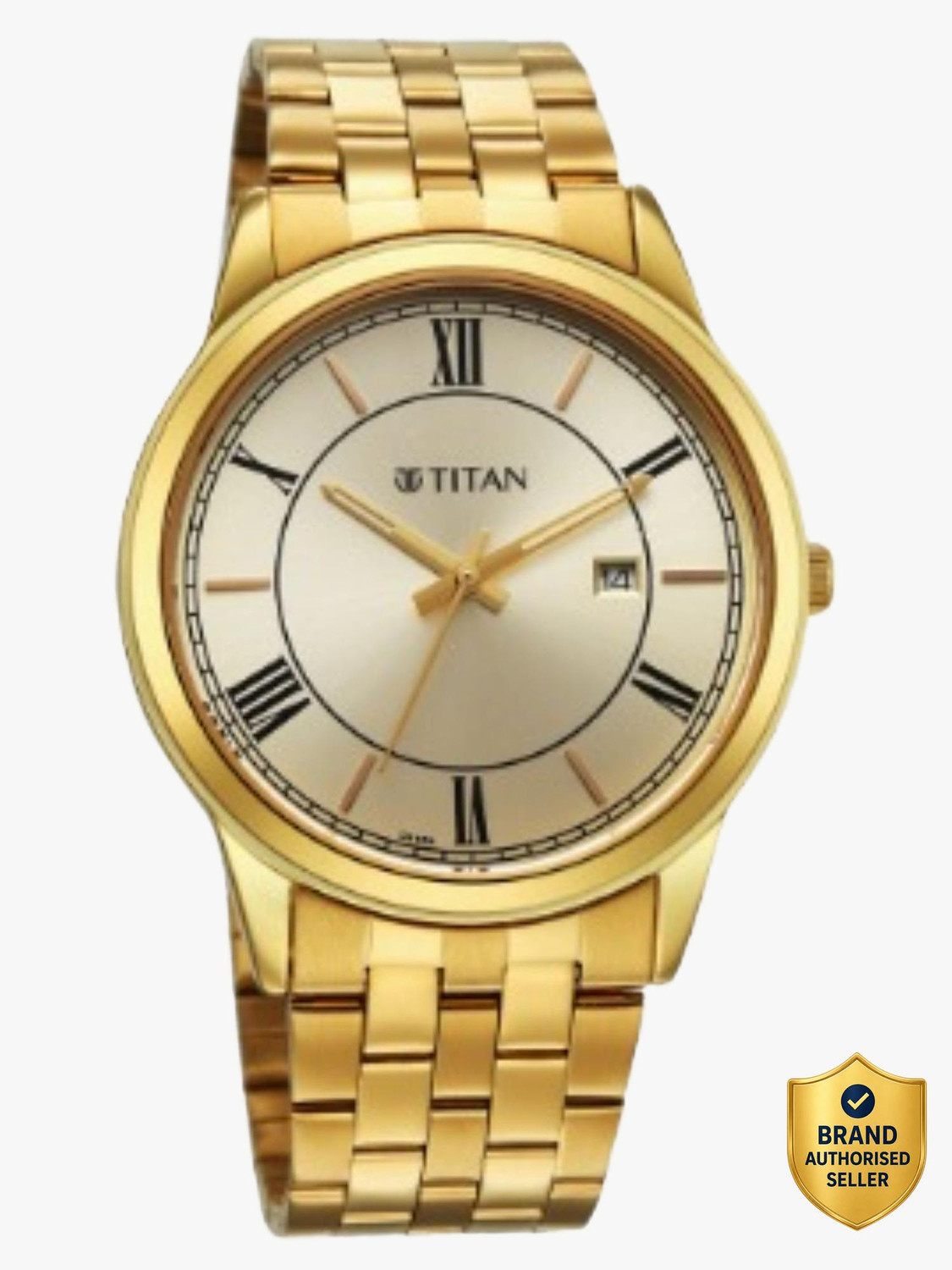 Image of Titan Titan Karishma Festive 3.0 Quartz Light Gold Round Dial Men's Watch / Analog Watch - For Men