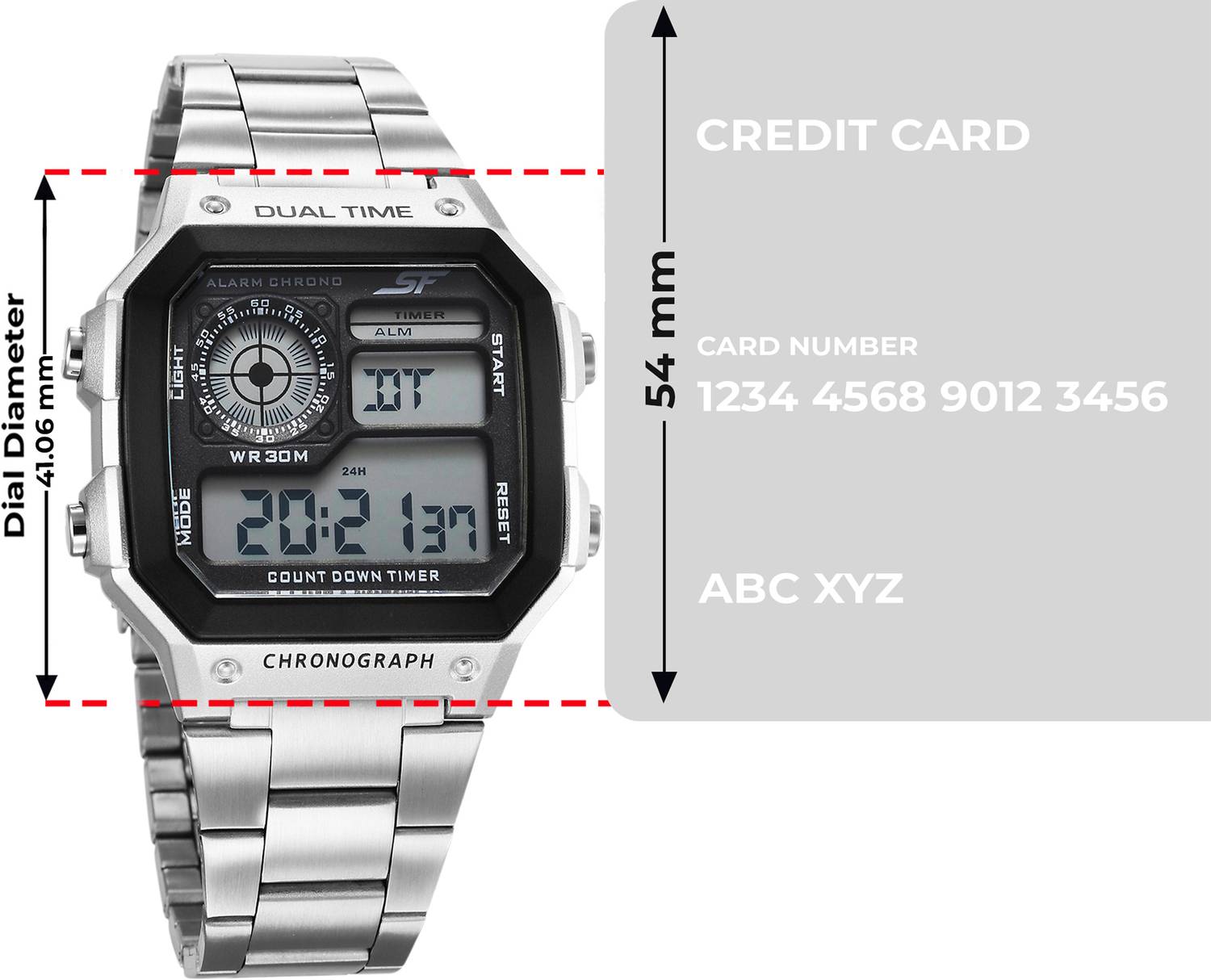 SONATA SF Hexa Metal Digital Black Dial Watch - Image 4