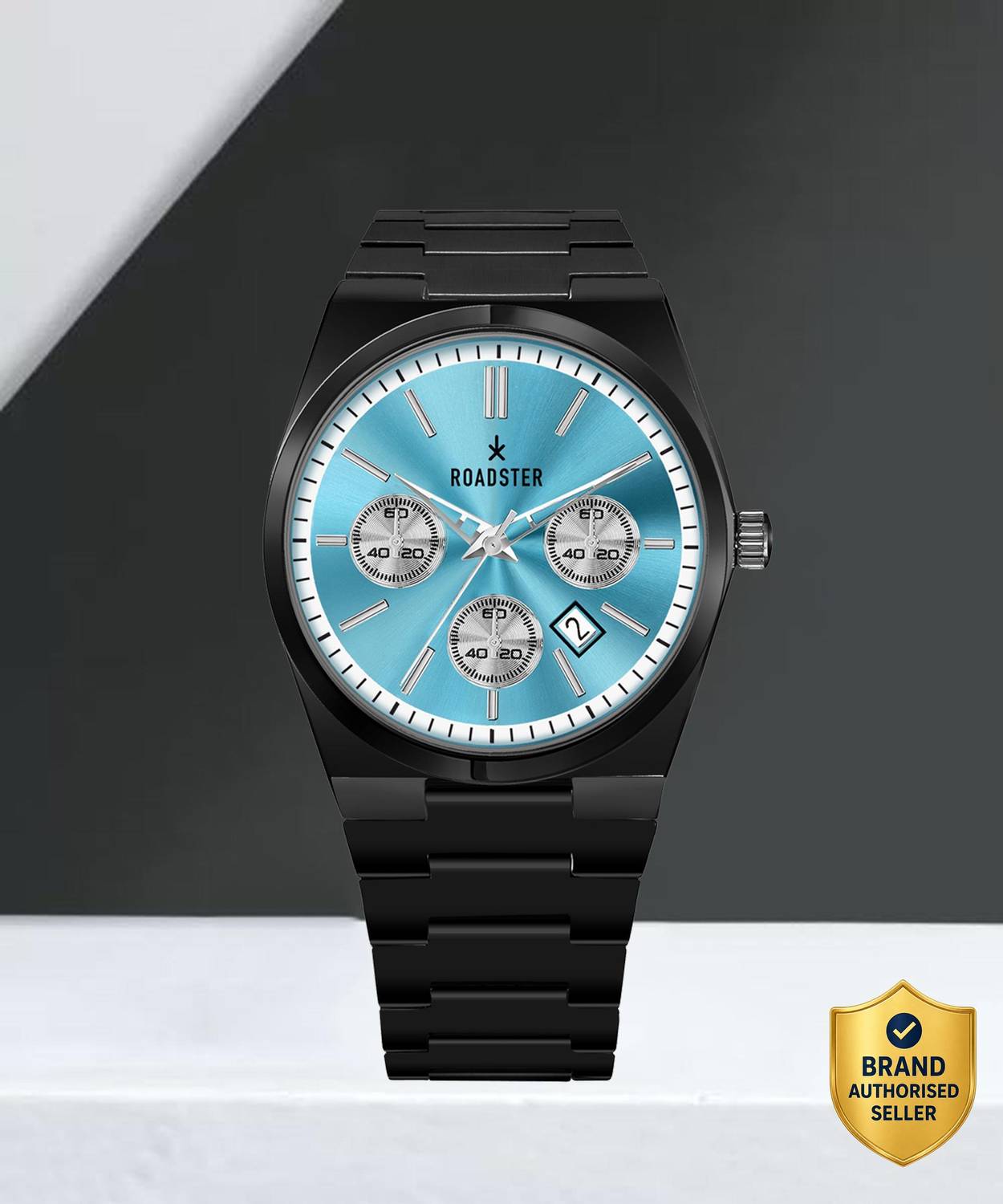 Roadster Original Black Plated Scratch Resistant Chrono Date Watc...mo