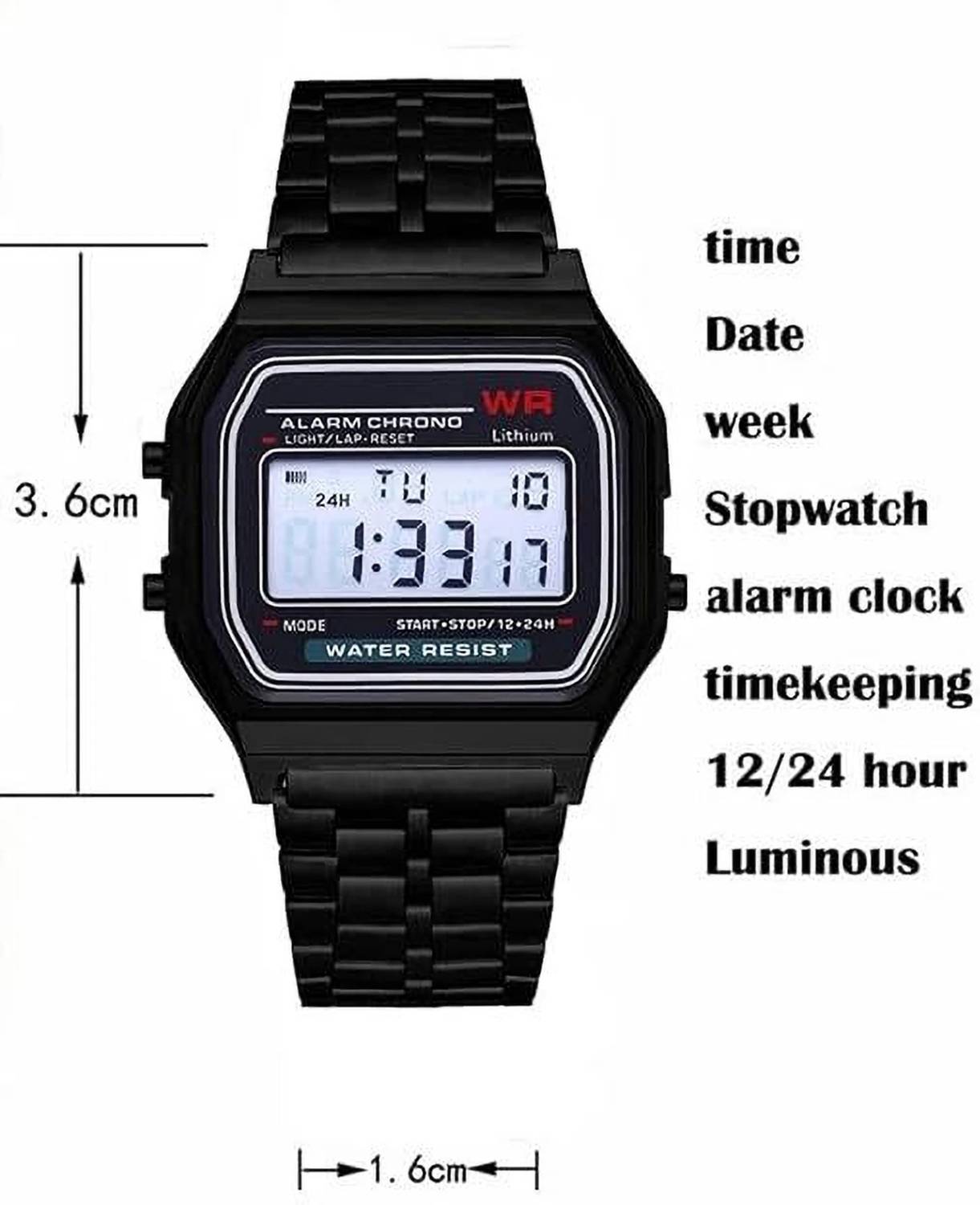 LIVOMART Retro Digital Watch Gold - Image 5