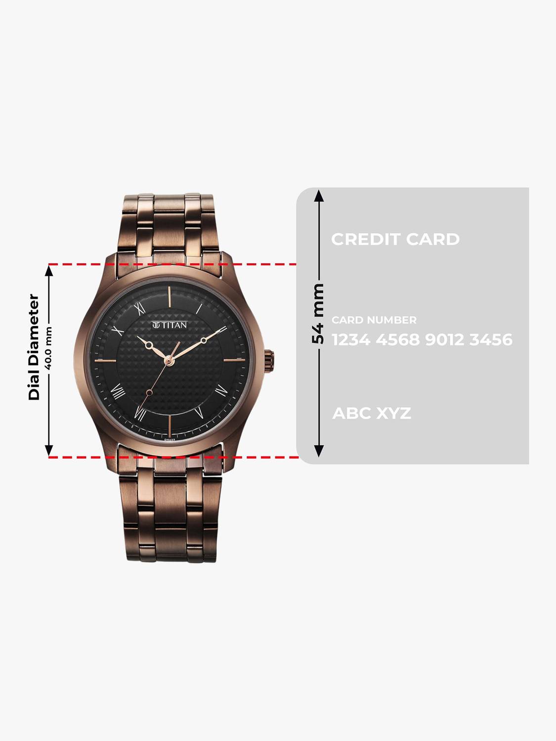 Titan Karishma Black Dial Brown Stainless Steel Watch - Image 4