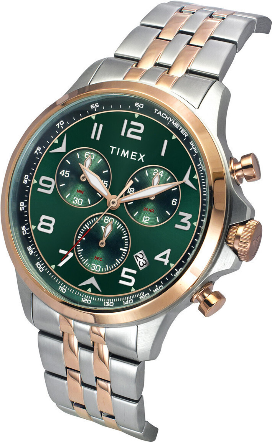 Image of TIMEX TWEG25102 Vector Round 48mm Green Dial Analog Watch - For Men
