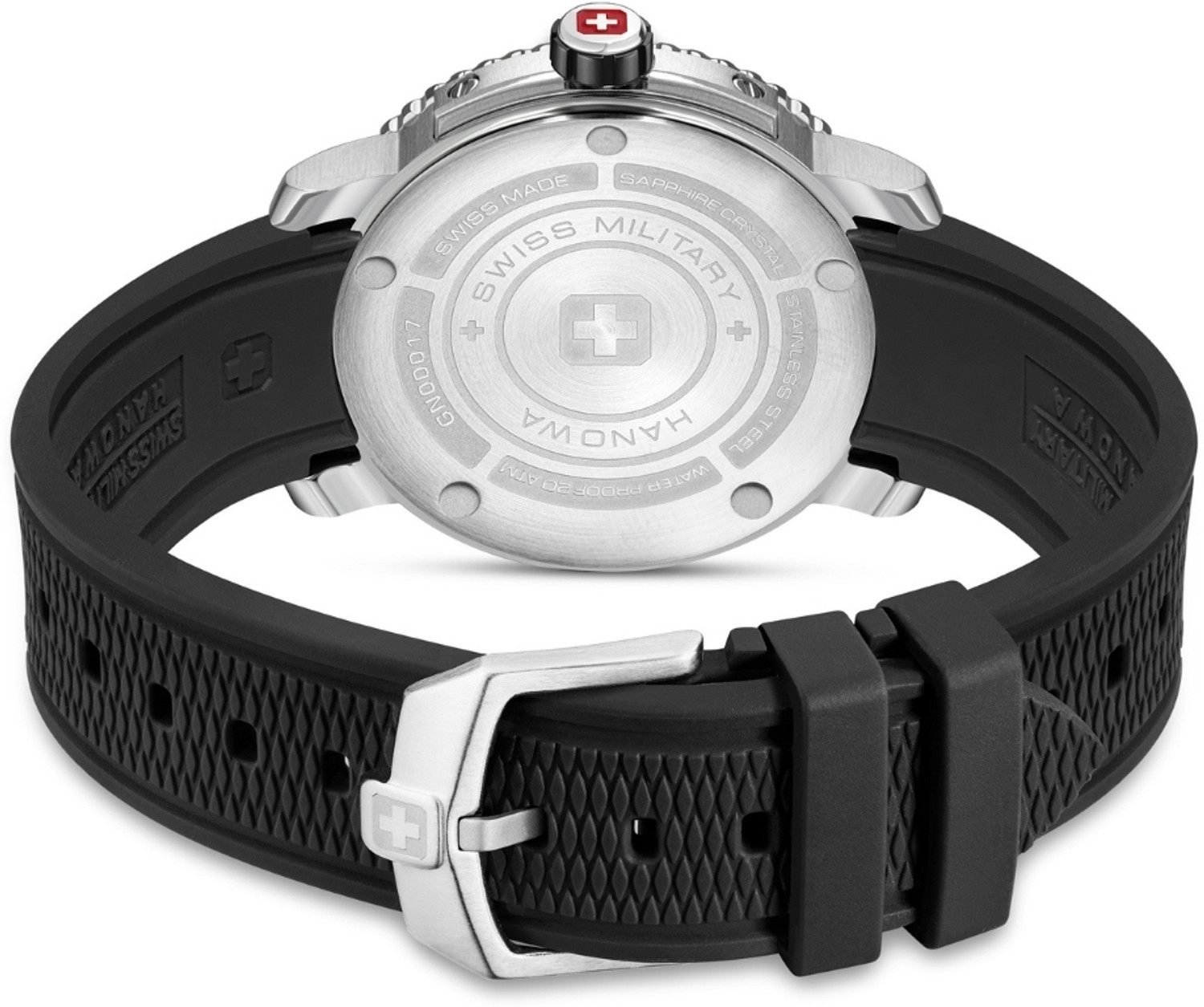 Image of Swiss Military Hanowa Black Marlin Dated Blue Dial | Swiss Made | Black Quartz Watch for Men Analog Watch - For Men SMWGN0001706