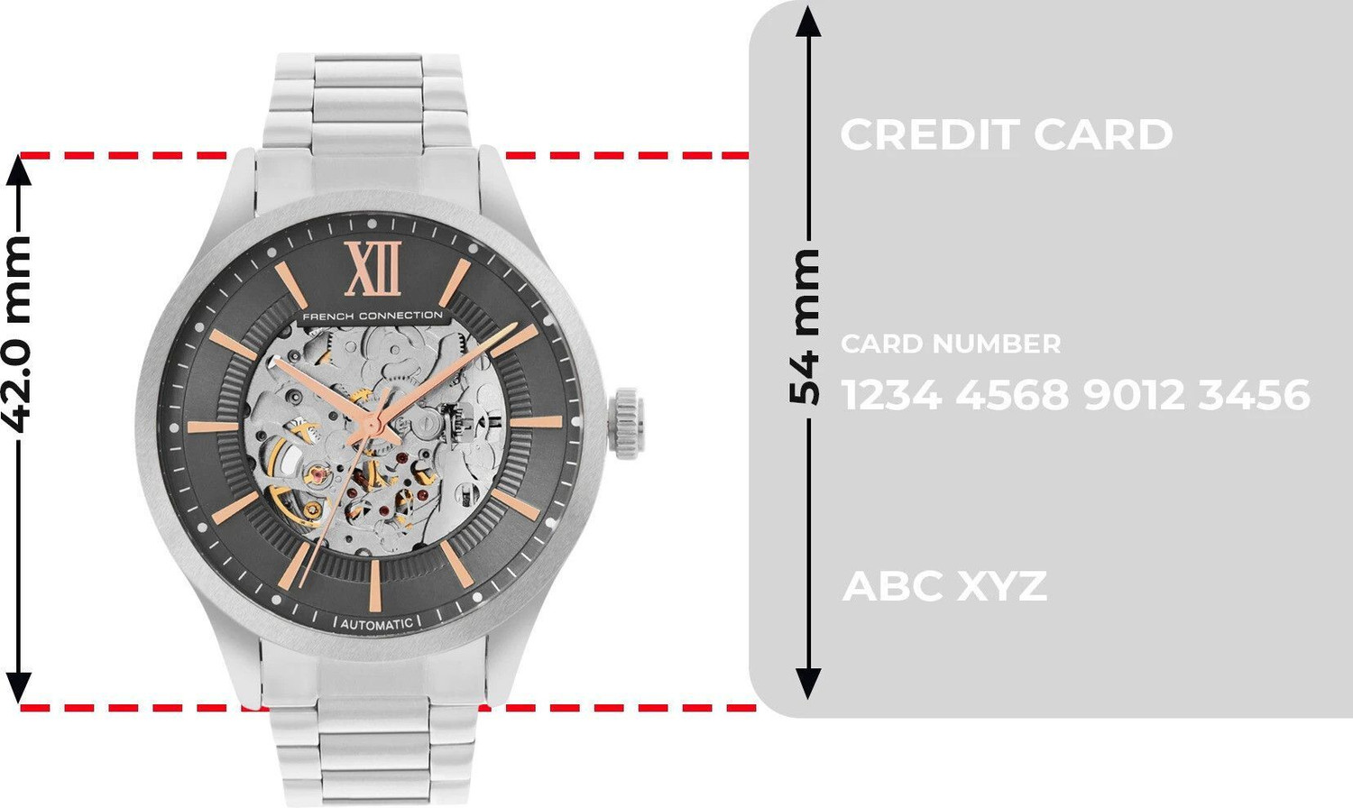 Image of French Connection Men Silver Automatic Watch | Grey Sunray Dial Analog Watch - For Men