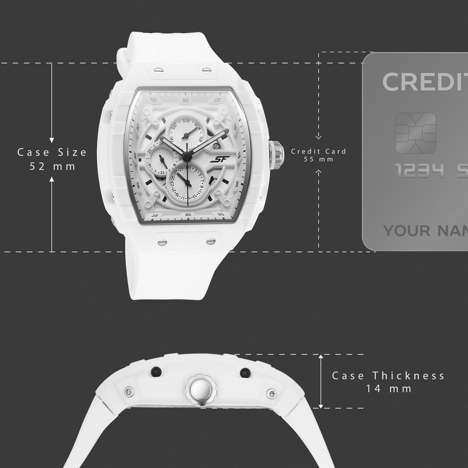 Image of SONATA SF Maiden Voyage SF Maiden Voyage Multifunction White Dial White Silicon Strap Analog Watch - For Men