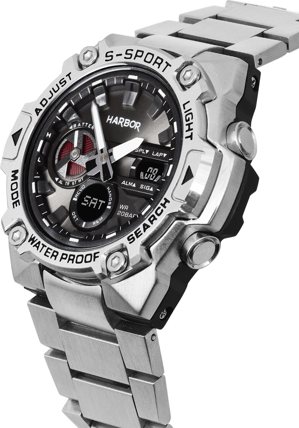 Image of Harbor 9125 Steel A Premium Watch for Men Encased in Stainless Steel Analog-Digital Watch - For Men