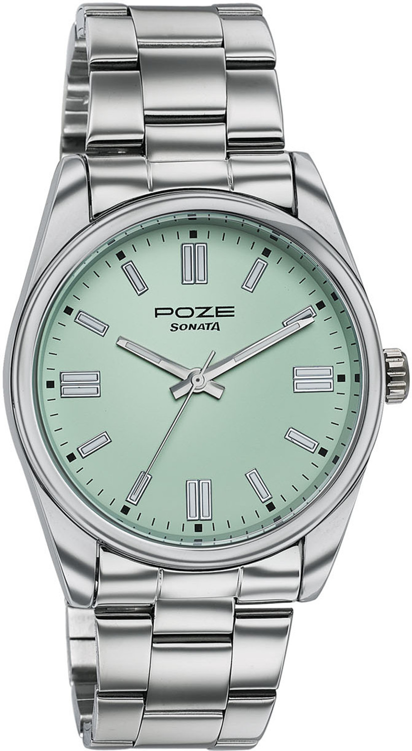Image of SONATA Poze Drop 9.2 Poze 9 Quartz Lt.Green Dial IPS Sheet Metal Strap Analog Watch - For Men