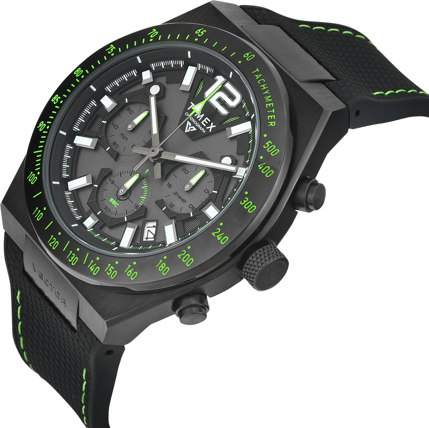 Image of TIMEX TWEG30800 Vector Round 45mm Black Dial Analog Watch - For Men