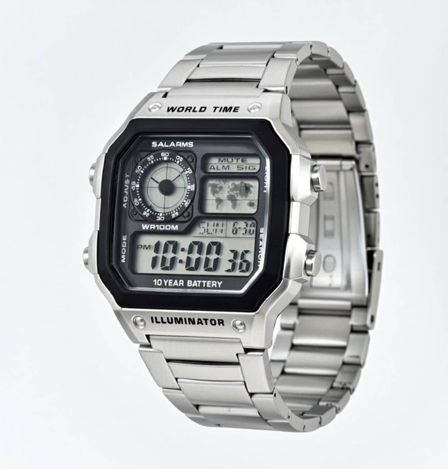 sapre.pro SILVER AE-1200WHD-1A Chronograph Analog-Digital Watch 