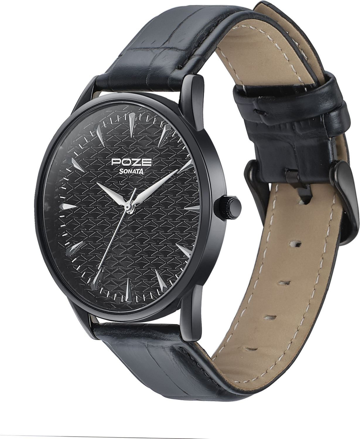 Image of SONATA Poze - Leather Analog Watch - For Men
