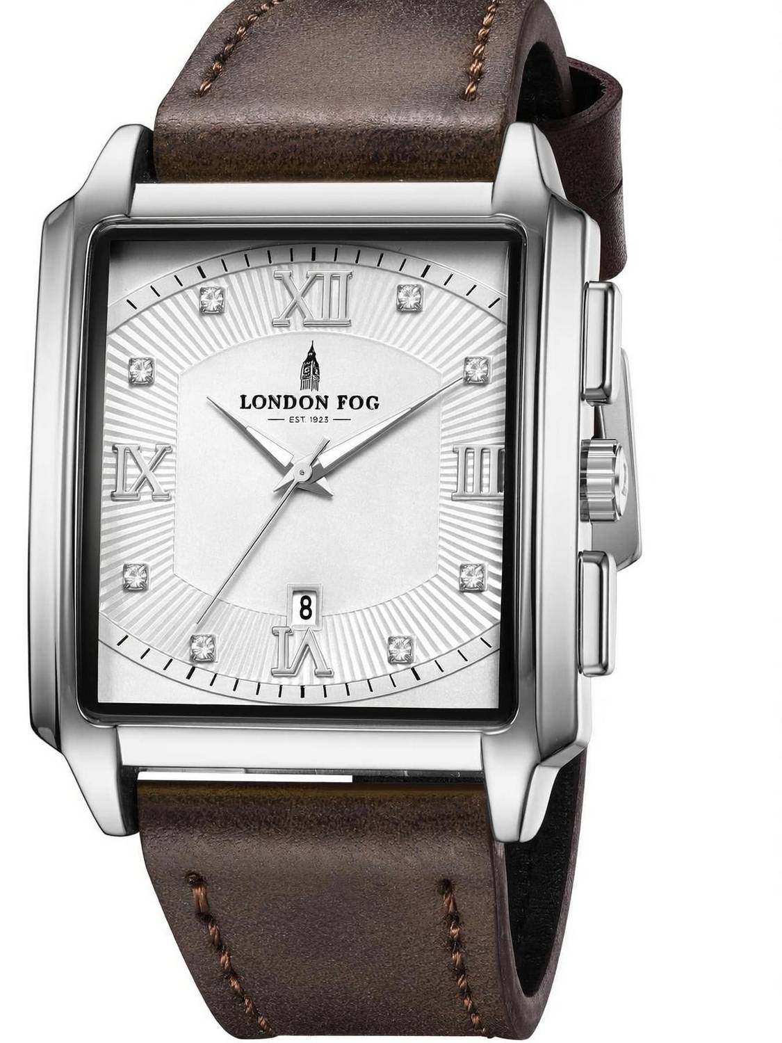 London Mayfair White Dial Brown Leather Strap Watch - Image 1