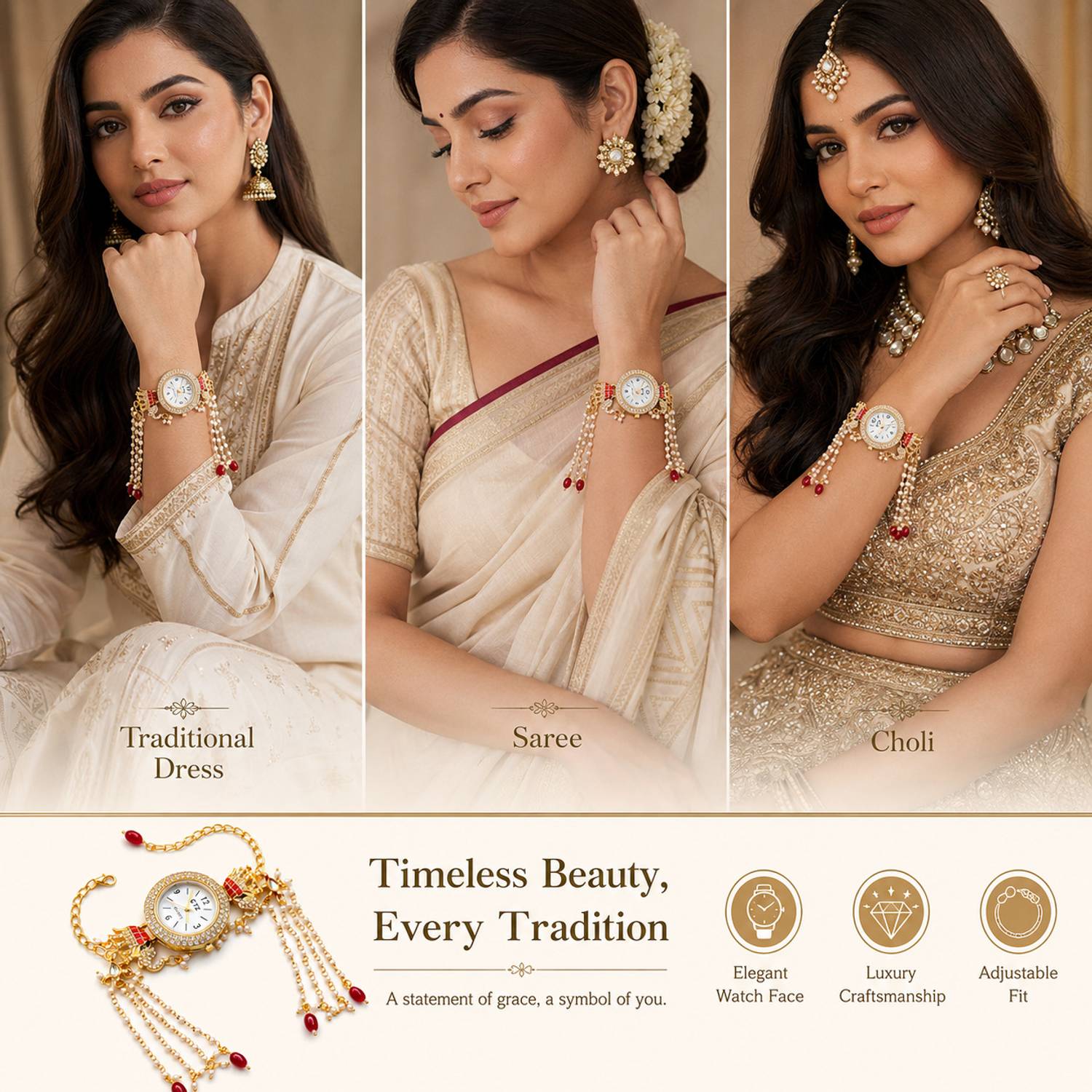ShrutiHandcraft Ethnic Analog Watch - Women - Image 3