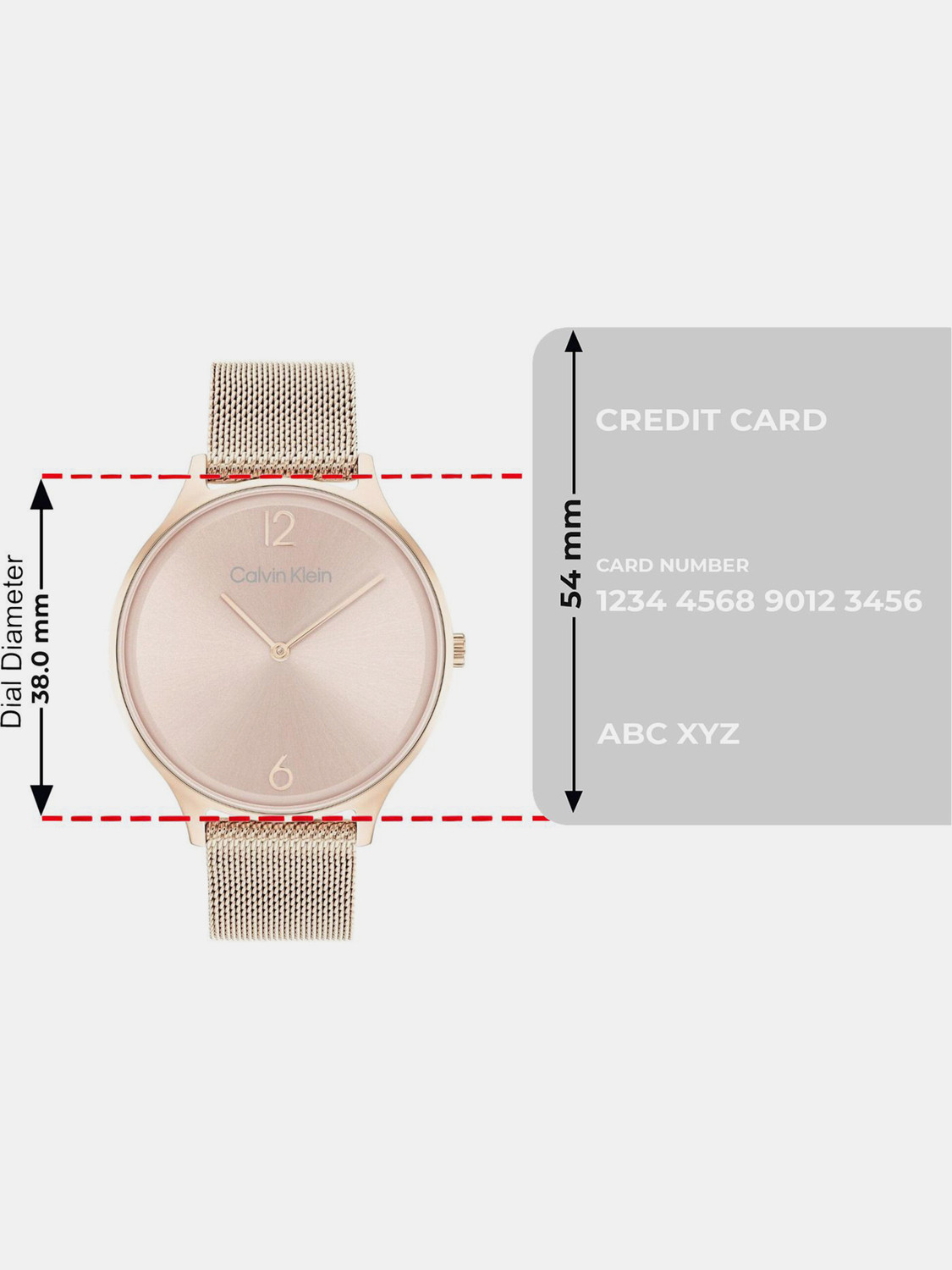 Image of Calvin Klein Timeless Mesh 38Mm Calvin Klein Timeless Mesh 38Mm Qtz Carnation Gold Round Dial Women's Watch / Analog Watch - For Women