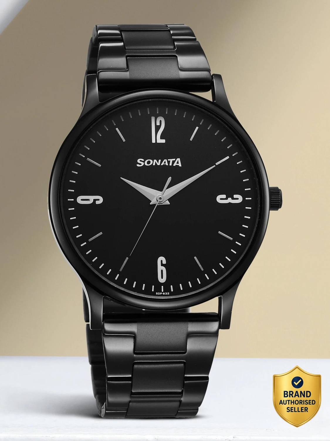 Sonata Aspire Black Dial Stainless Steel Strap Analog Watch for Men