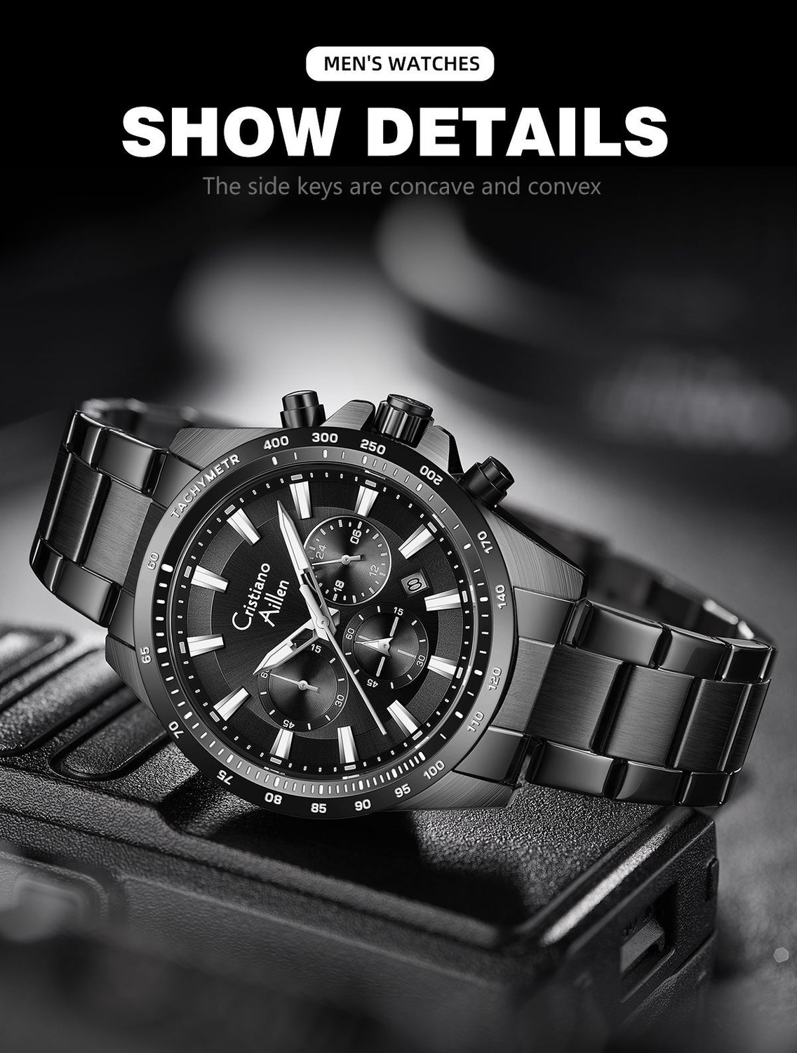 Image of Cristiano Aillen CA-8891 Multifunction Luxury Business & Sports Watch with Date - Model CA-8891 Analog Watch - For Men