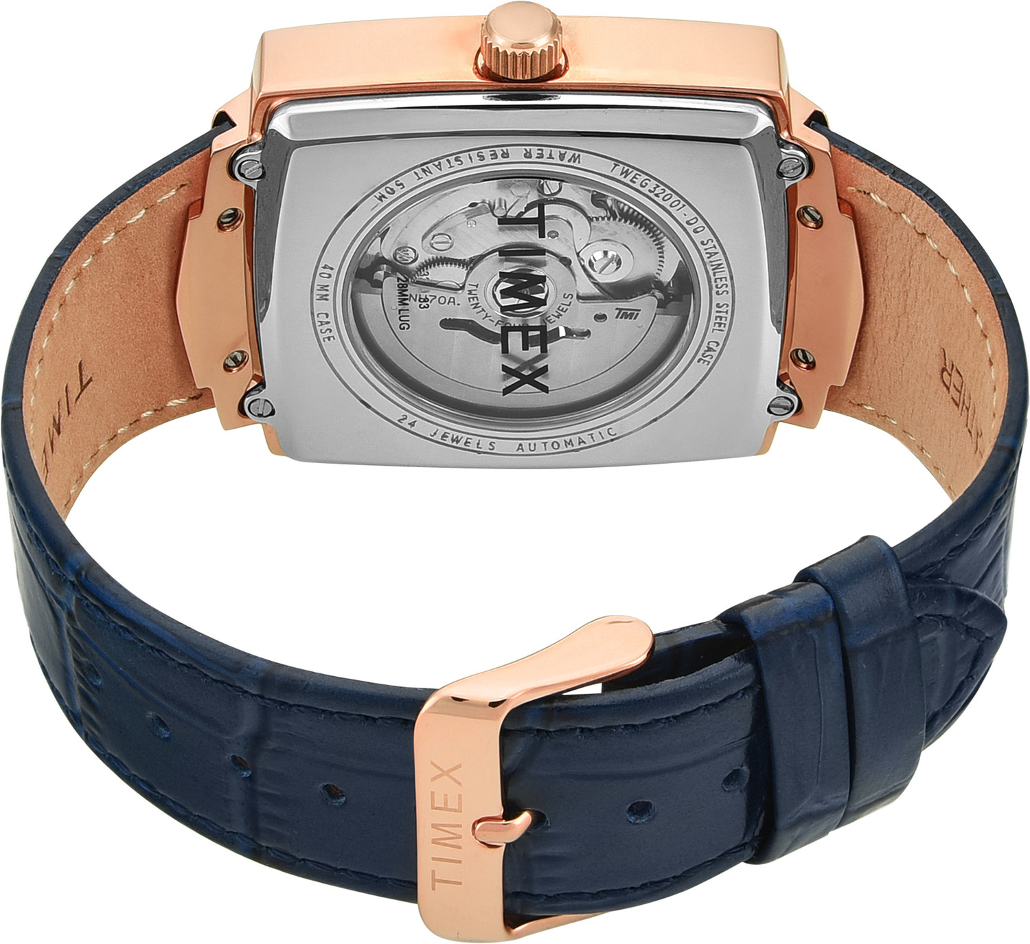 Image of TIMEX TWEG32001 Signio Square 40mm Blue Dial Analog Watch - For Men