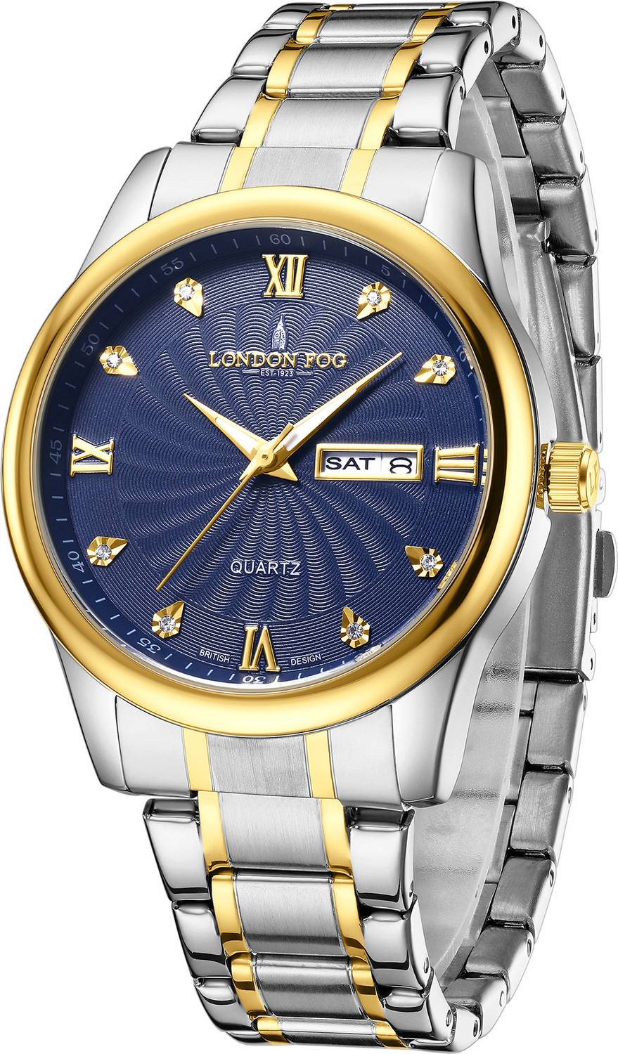 London Fog Blue Men's Watch, Two-Tone Stainless Steel - Image 1