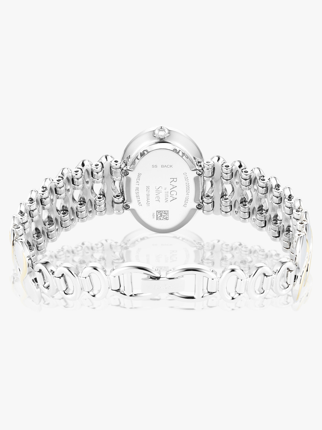 Image of Titan Titan Raga Silver White MOP Dial Sterling Silver Strap Analog Watch - For Women