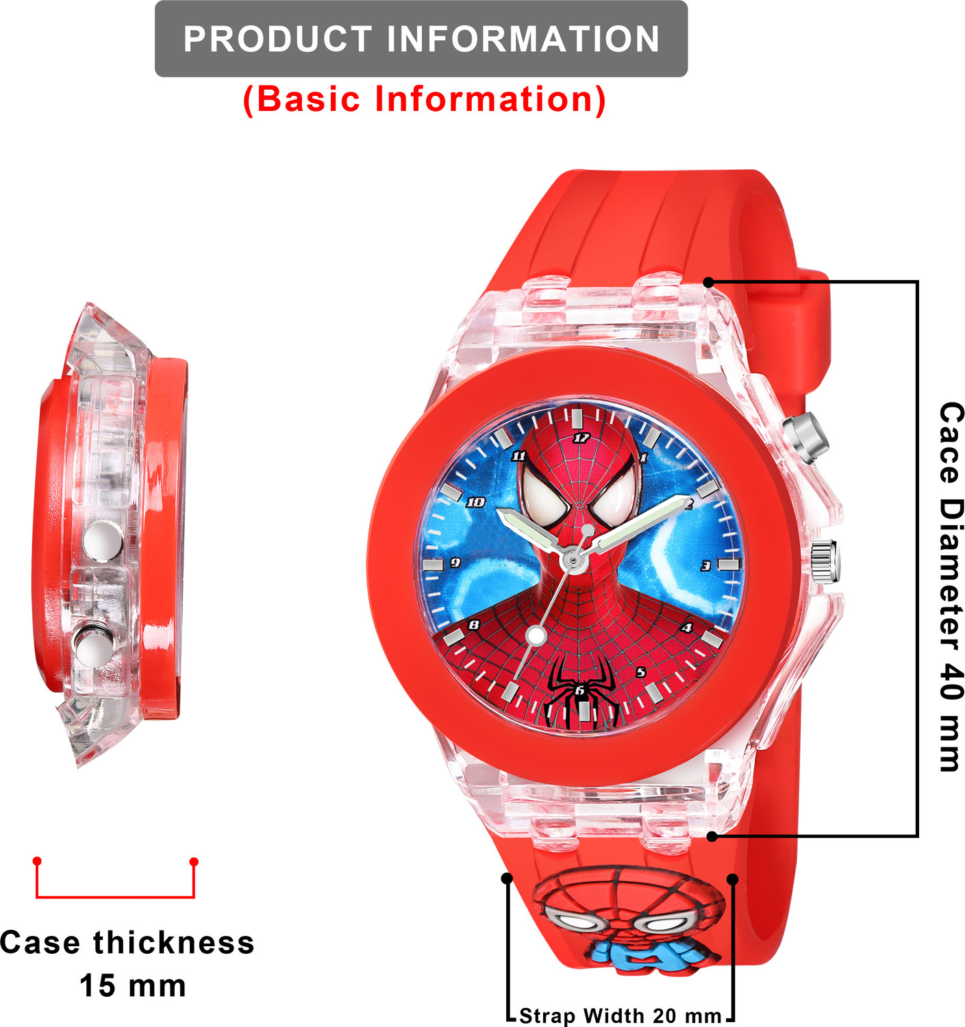 Image of MIVAAN red spiderman Analog Watch - For Boys & Girls