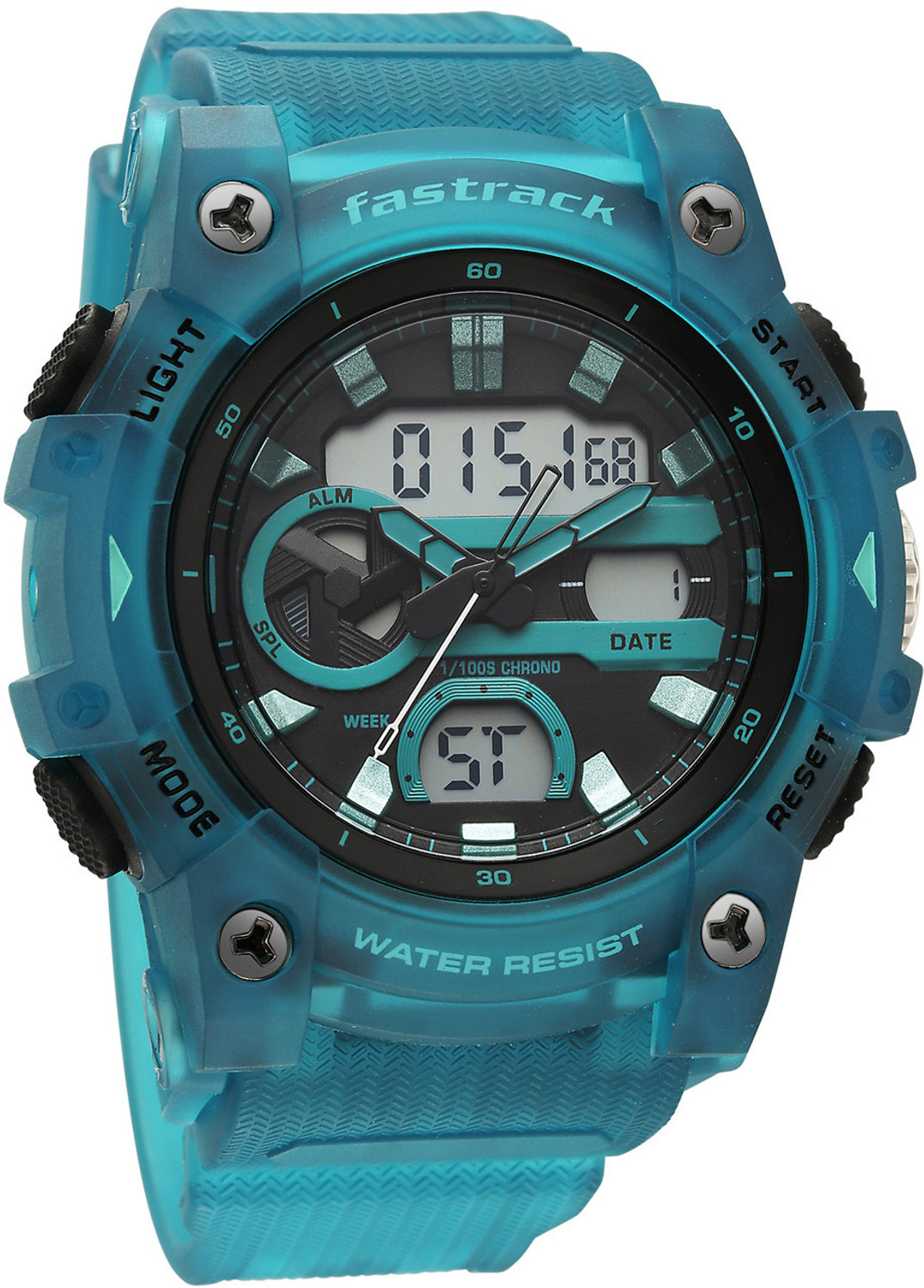 Image of Fastrack StreetStyle 6.0 Fastrack StreetStyle 6.0 AnaDigi Black Dial Blue Polyether Strap Analog-Digital Watch - For Men