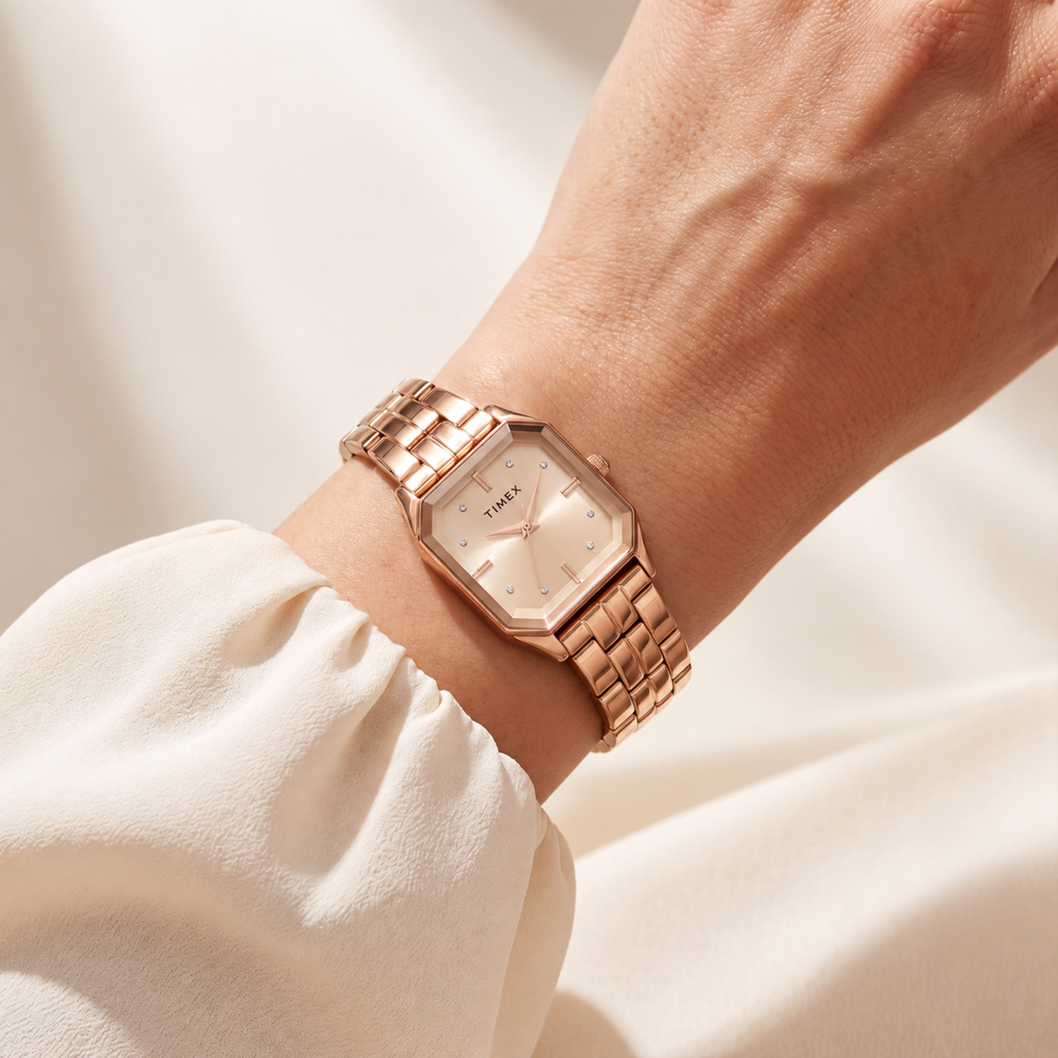 Image of TIMEX Brown Octagonal Dial Analog Watch - For Women TWEL218SMU01