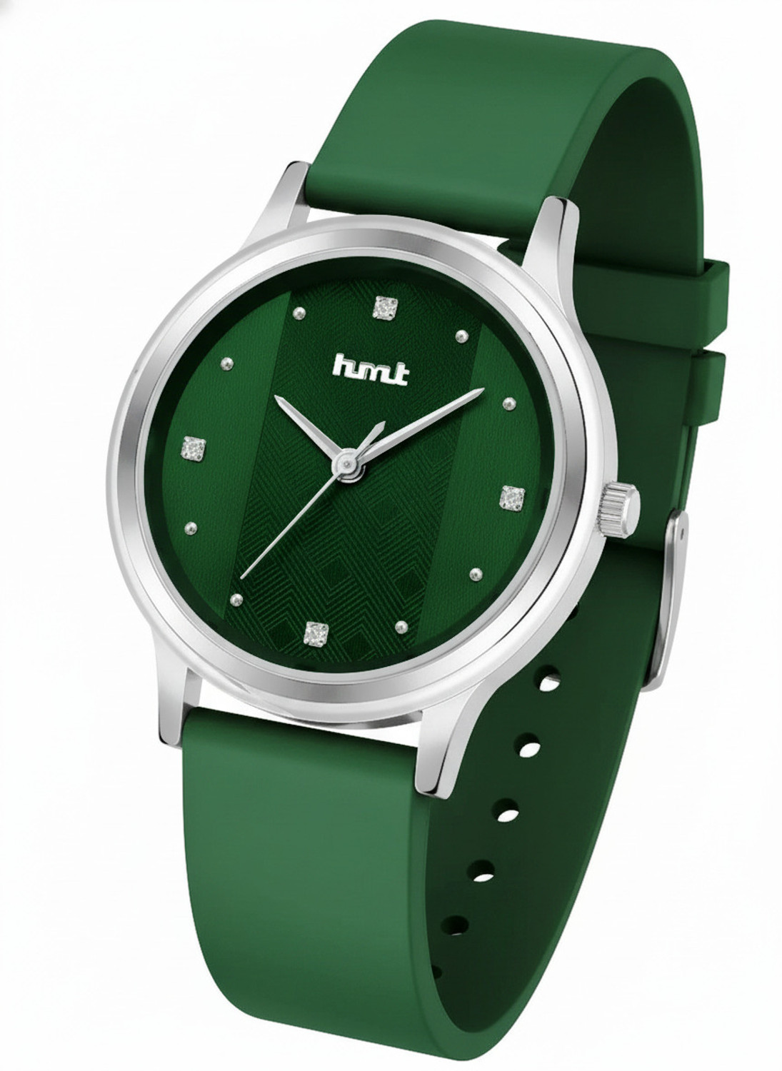Image of HMT DLX Featuring Classy Pink Dial Silicon Strap Analog Watch - For Women