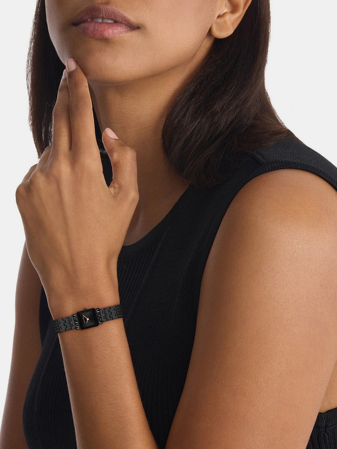 Image of Calvin Klein POISE Calvin Klein Poise Qtz Basic Mini Black Rectangle Dial Women's Watch - 25100163 Analog Watch - For Women