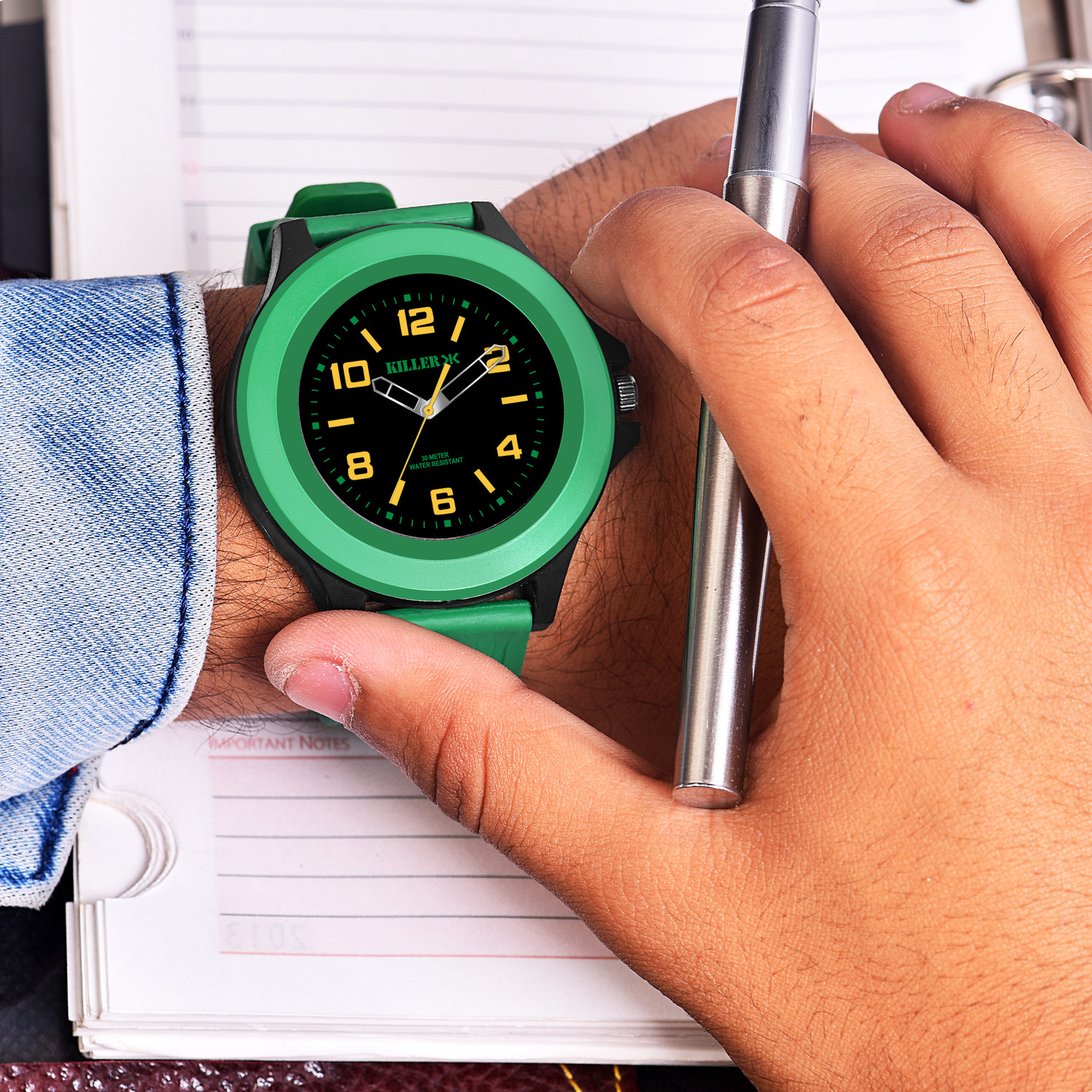 Image of KILLER K8010 Green Black K8010 Elevate your style with New Vibrant Colors Watch Analog Watch - For Boys