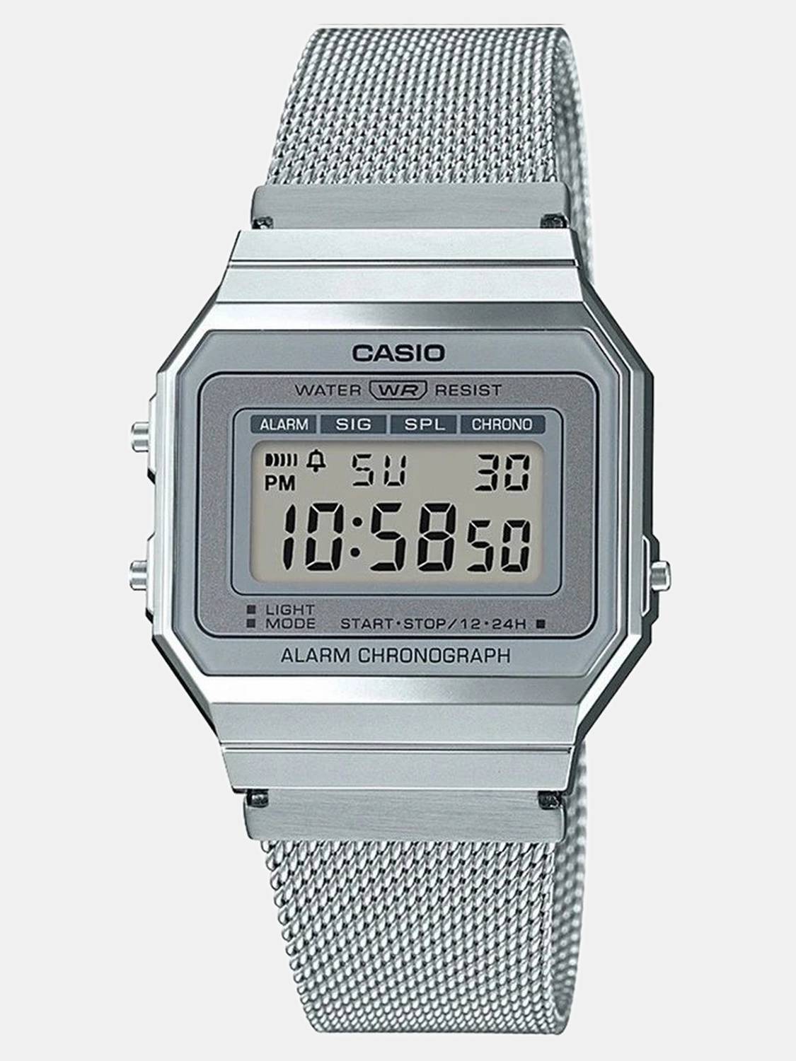 CASIO A700WM-7ADF Silver Mesh Band Digital Watch - Image 3