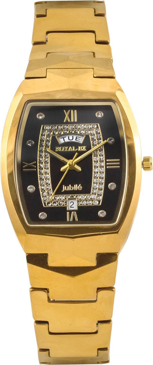 ロイヤルクィーン Royalex Slim Mens Watch Ceramic Tungesten Square Golden Square