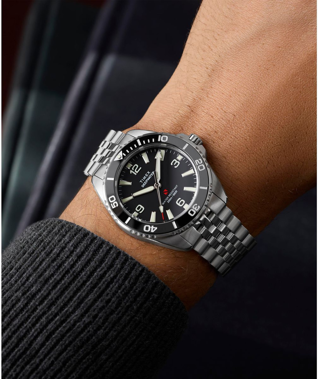 Image of TIMEX TW2Y64500IK Deepwater Arctic Round 41mm Black Analog Watch - For Men