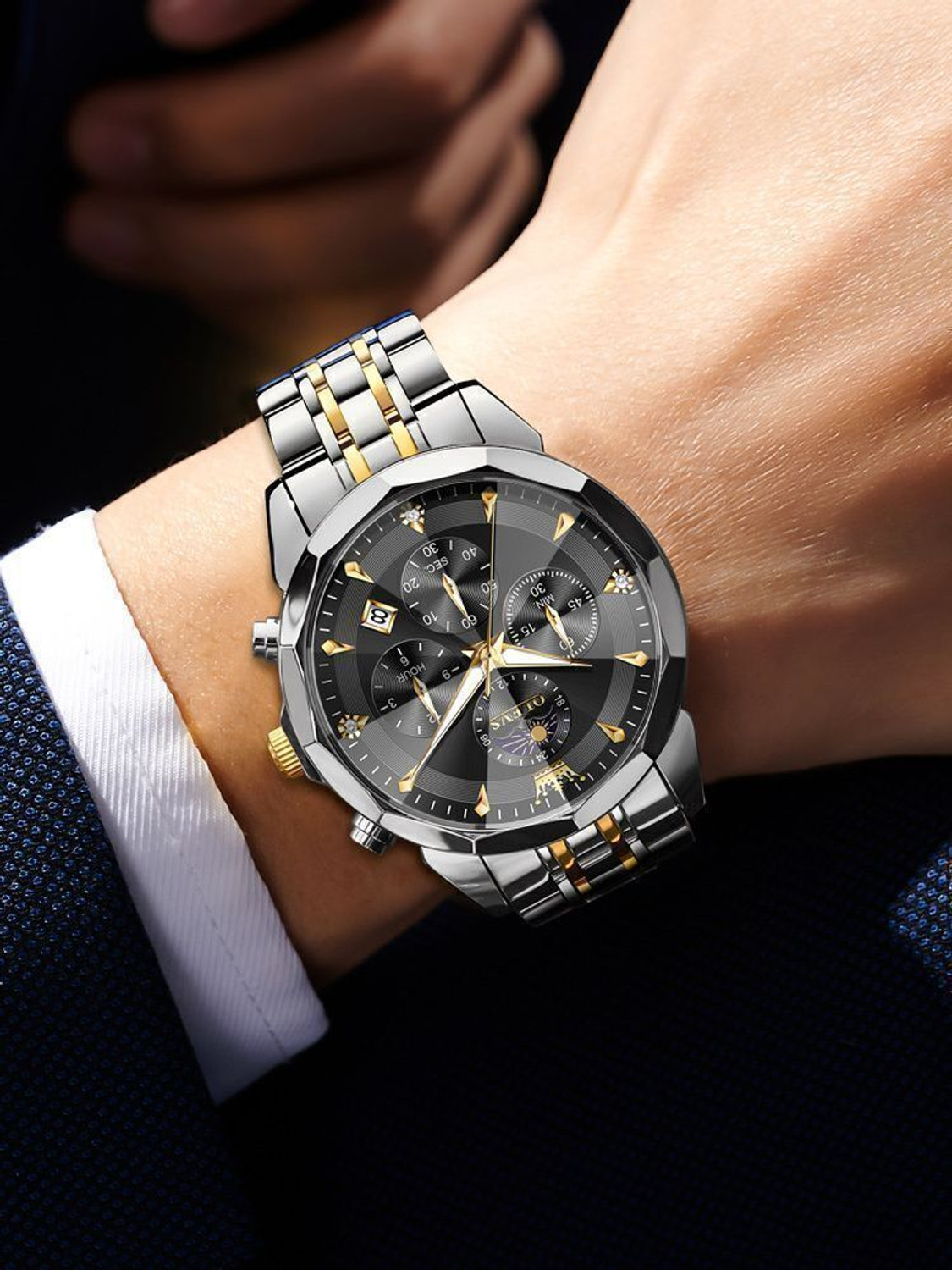 Image of OLEVS Analog Watch - For Men CNF-S-G3673BG-JH