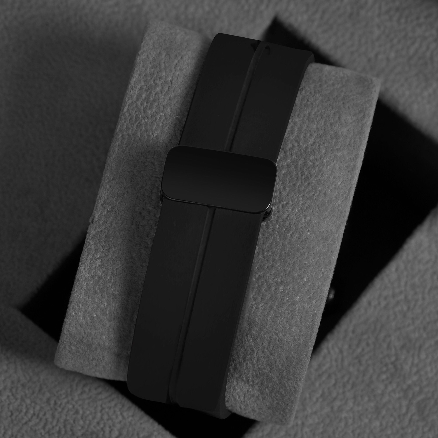 Image of Loretta LT-901 Black Waterproof Square Dial & Silicone Belt with Magnetic Closure Analog Watch - For Men