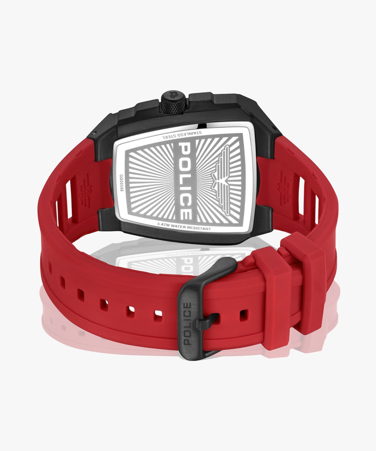 Image of Police FW 24 Police Men's Tough Gear KL Rahul Edition Multifunction Watch Red Silicone Strap Analog Watch - For Men