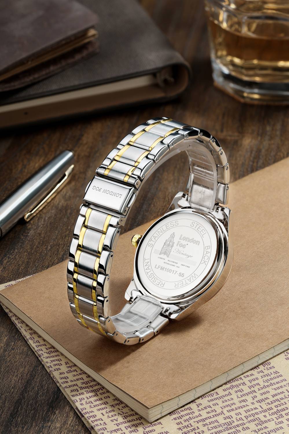 London Fog Blue Men's Watch, Two-Tone Stainless Steel - Image 5