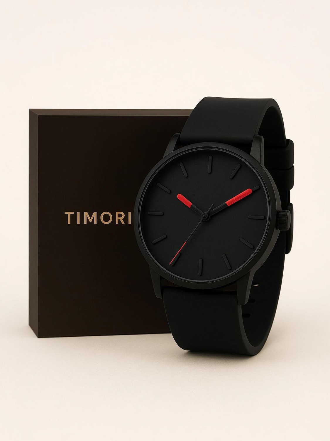 Image of Timorix Modern FullBlack Quartz Full Black Dial Analog Watch for Men With Silicone Strap | Stylish Quartz | Analog Watch - For Men