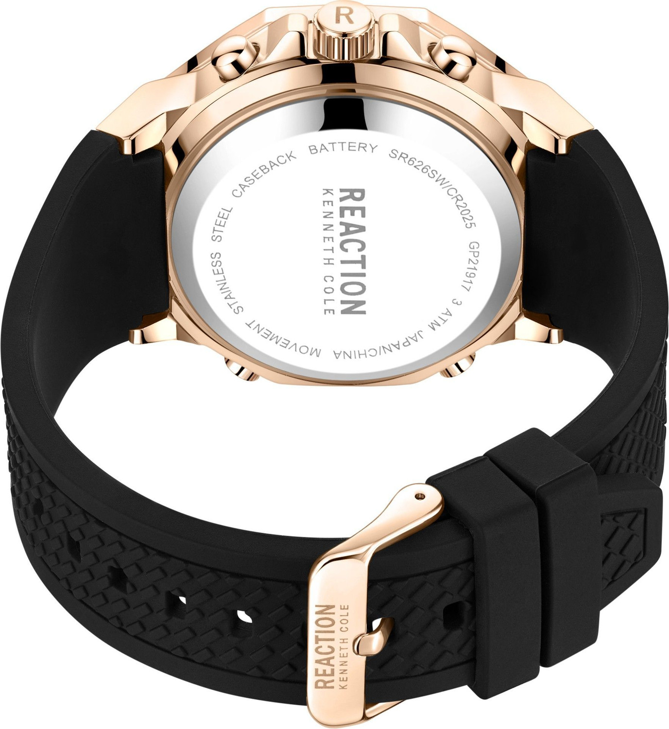 Image of Kenneth Cole Reaction Digi-Analog Black Textured Dial | Chronograph Watch for Men's | KRWGP2191704 Analog-Digital Watch - For Men