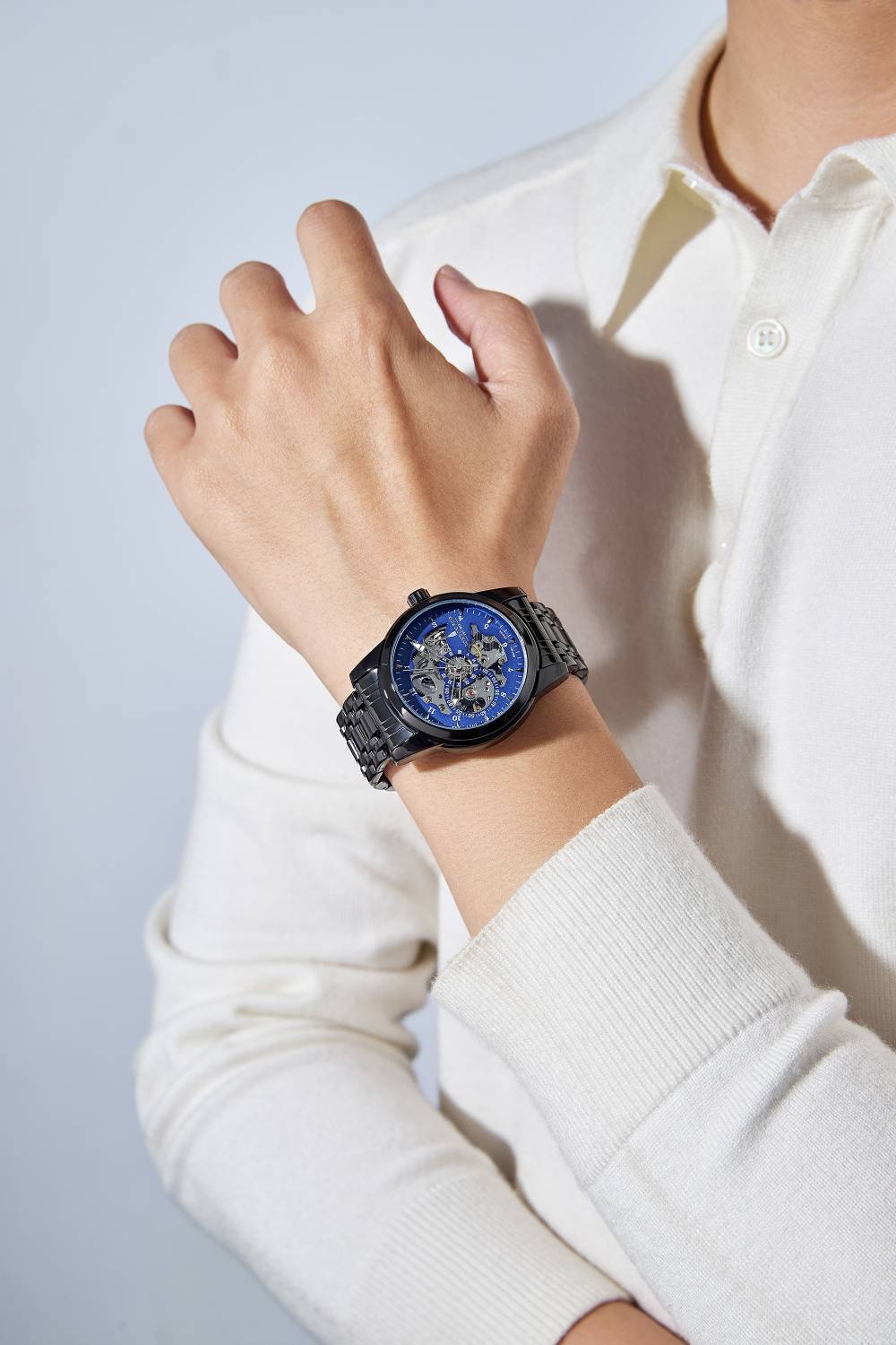 London Fog Richmond Skeleton Watch - Black - Image 2