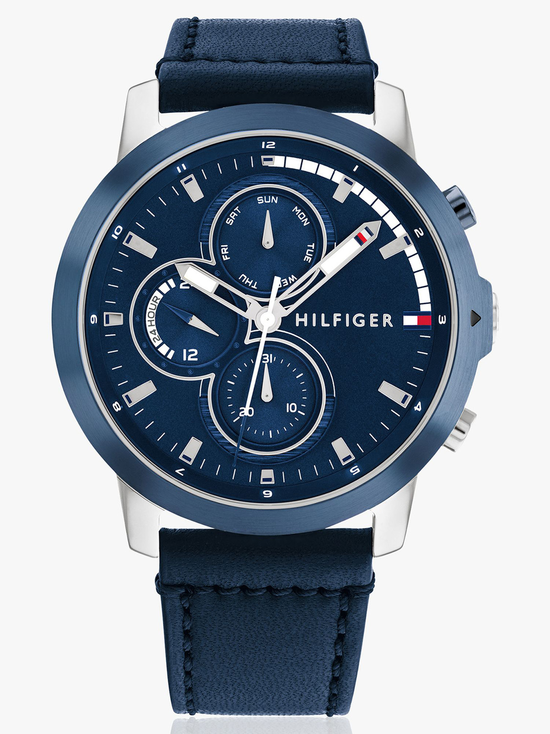 Image of TOMMY HILFIGER Tommy Hilfiger SS'23 Jameson Le Tommy Hilfiger Multifunction Blue Dial Blue LeatherStrap Analog Watch - For Men