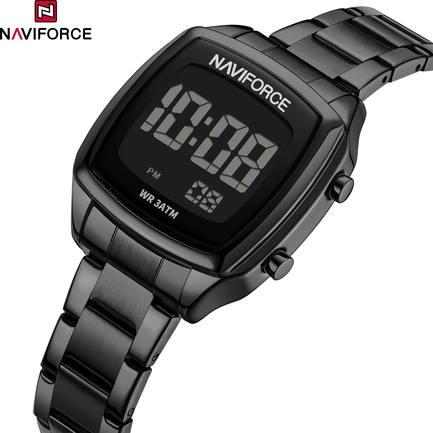 Image of NAVIFORCE NF5047 All Black Versatile Trendy Square Digital Watch - For Women