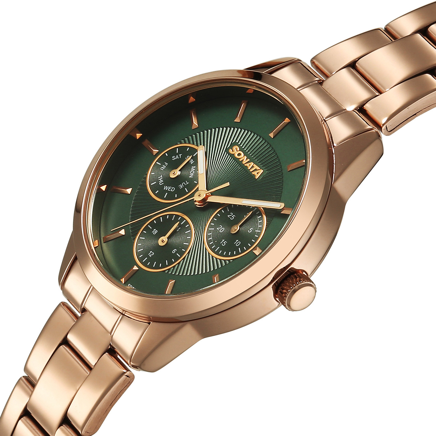 Image of SONATA Festive 2.0 Sonata Festive 2.0 Quartz Green Round Dial Women's Watch / Analog Watch - For Women