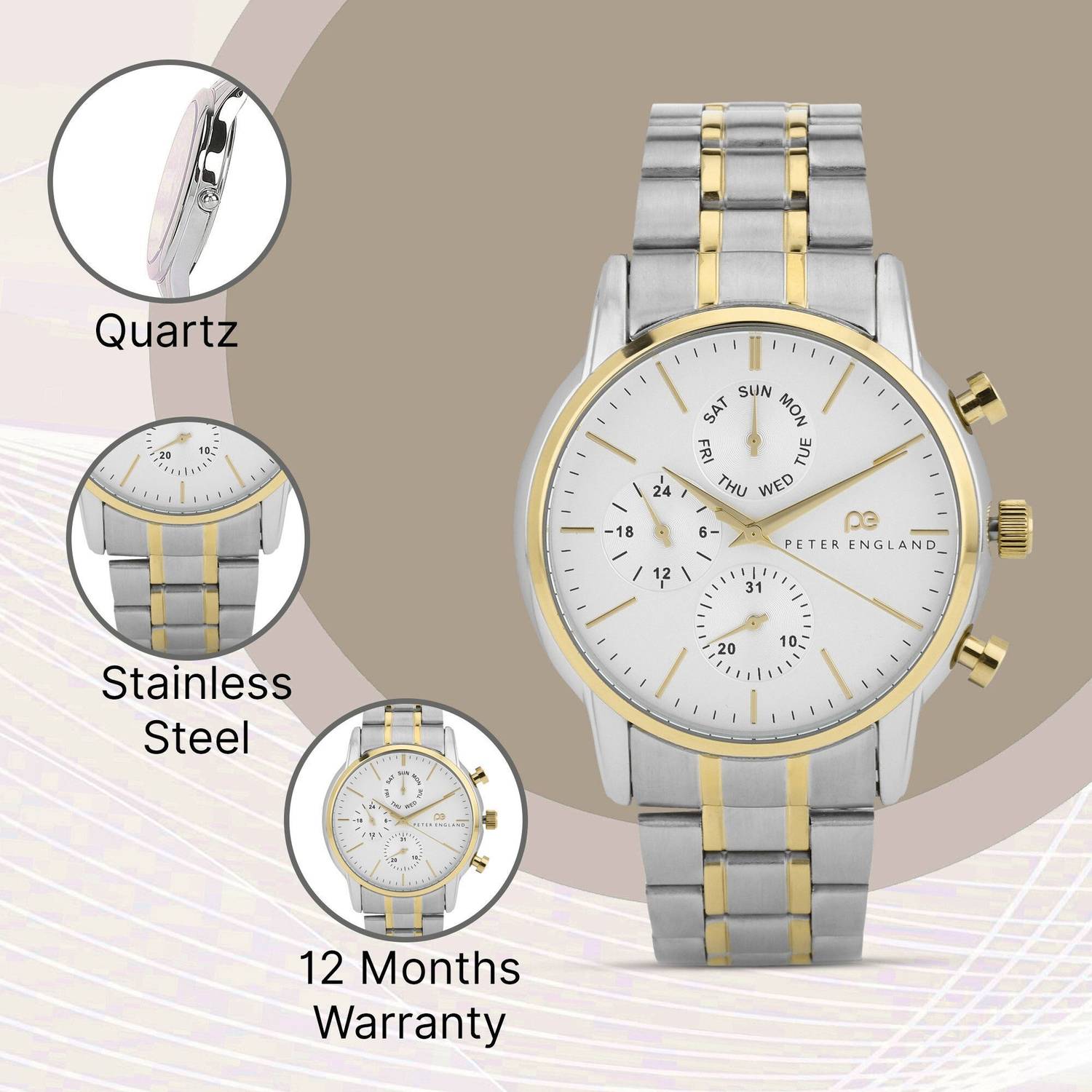 Peter England Analog Watch For Men PE000032B - Image 3