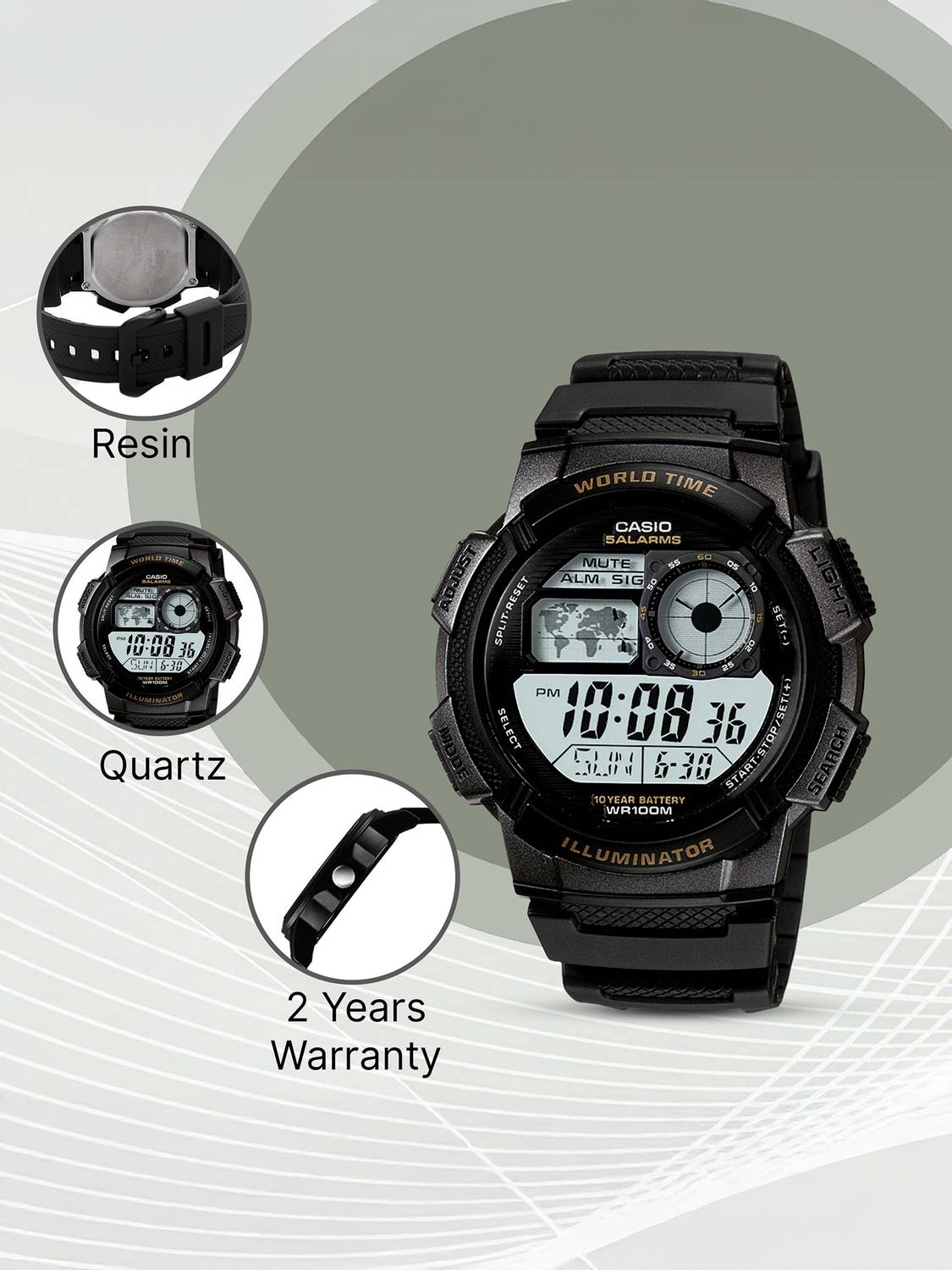 CASIO Youth ( AE-1000W-1AVDF ) Digital Watch - For Men D080